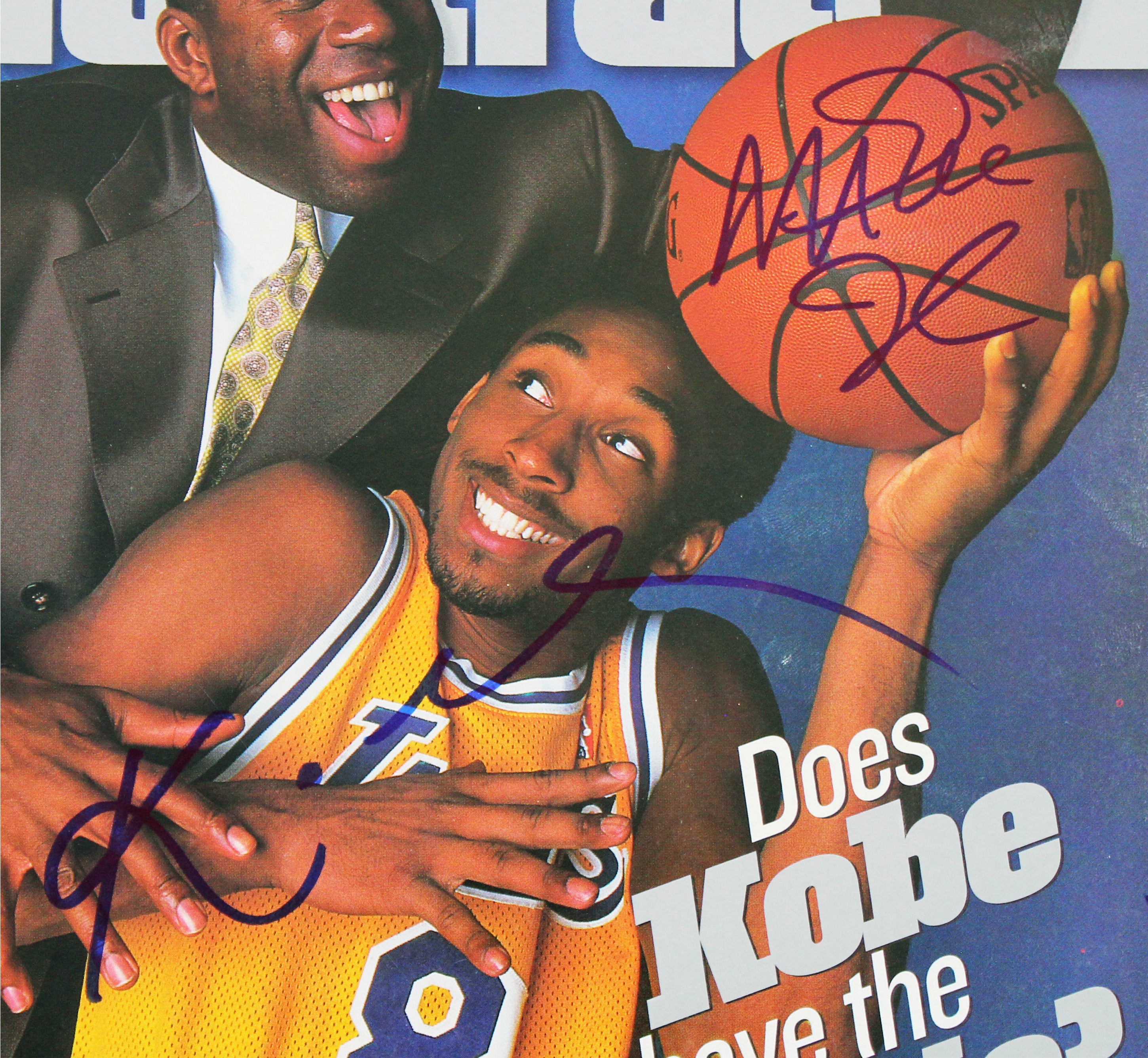 Lakers Kobe Bryant & Magic Johnson Signed 1998 Sports Illustrated JSA & BAS