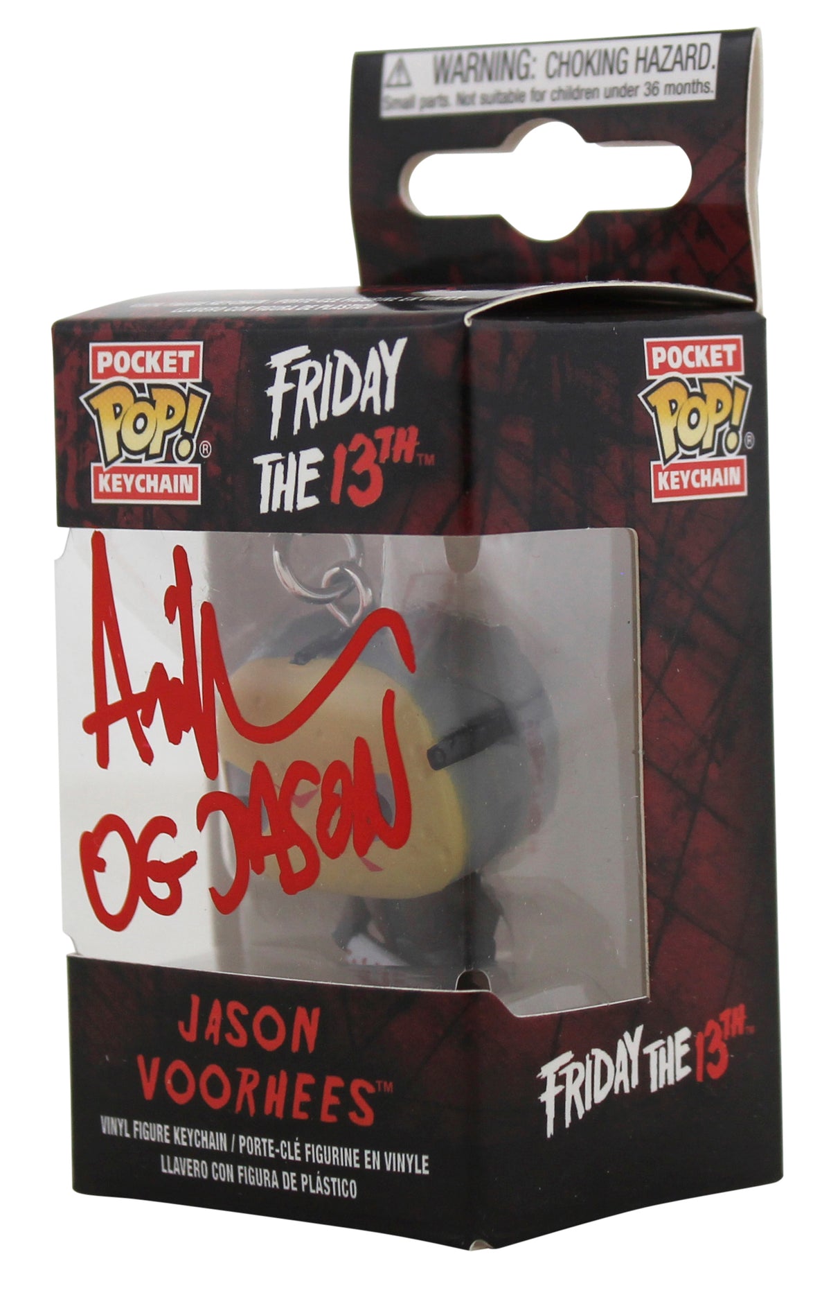 Ari Lehman "OG Jason" Signed Keychain Funko Pop Vinyl Figure w/ Red Sig BAS Wit