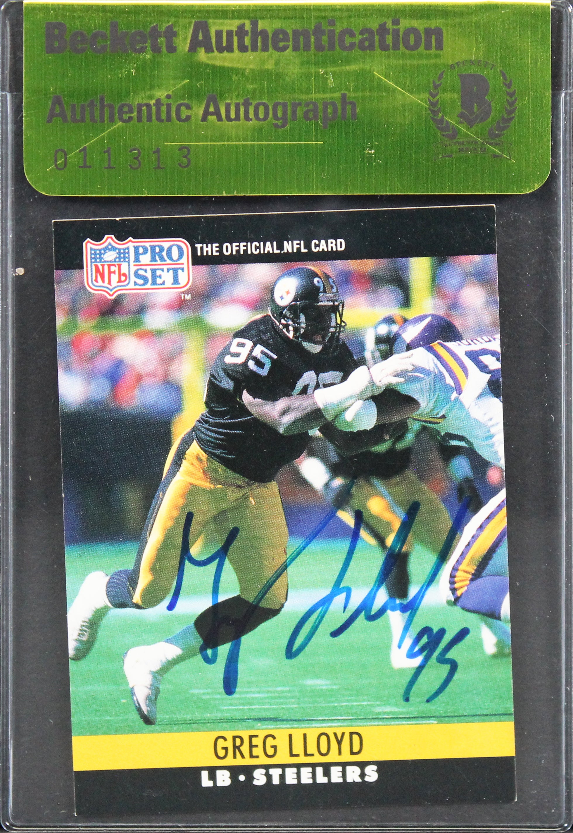 Steelers Greg Lloyd Authentic Signed 1990 NFL Pro Set #272 Card BAS #11313