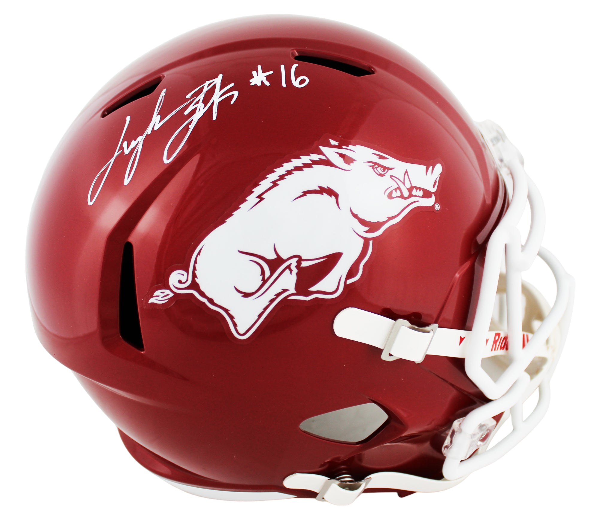 Arkansas Treylon Burks Authentic Signed Full Size Speed Rep Helmet BAS Witnessed