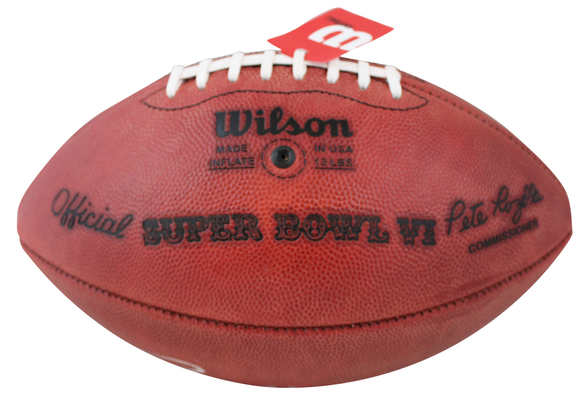 Cowboys Roger Staubach "SB VI MVP" Signed SB VI Logo Nfl Football BAS Witnessed
