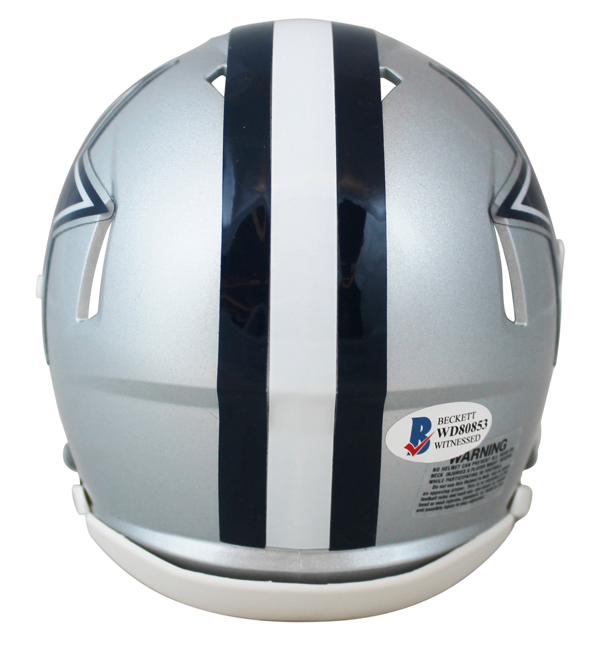 Cowboys Jay Novacek Authentic Signed Silver Speed Mini Helmet BAS Witnessed