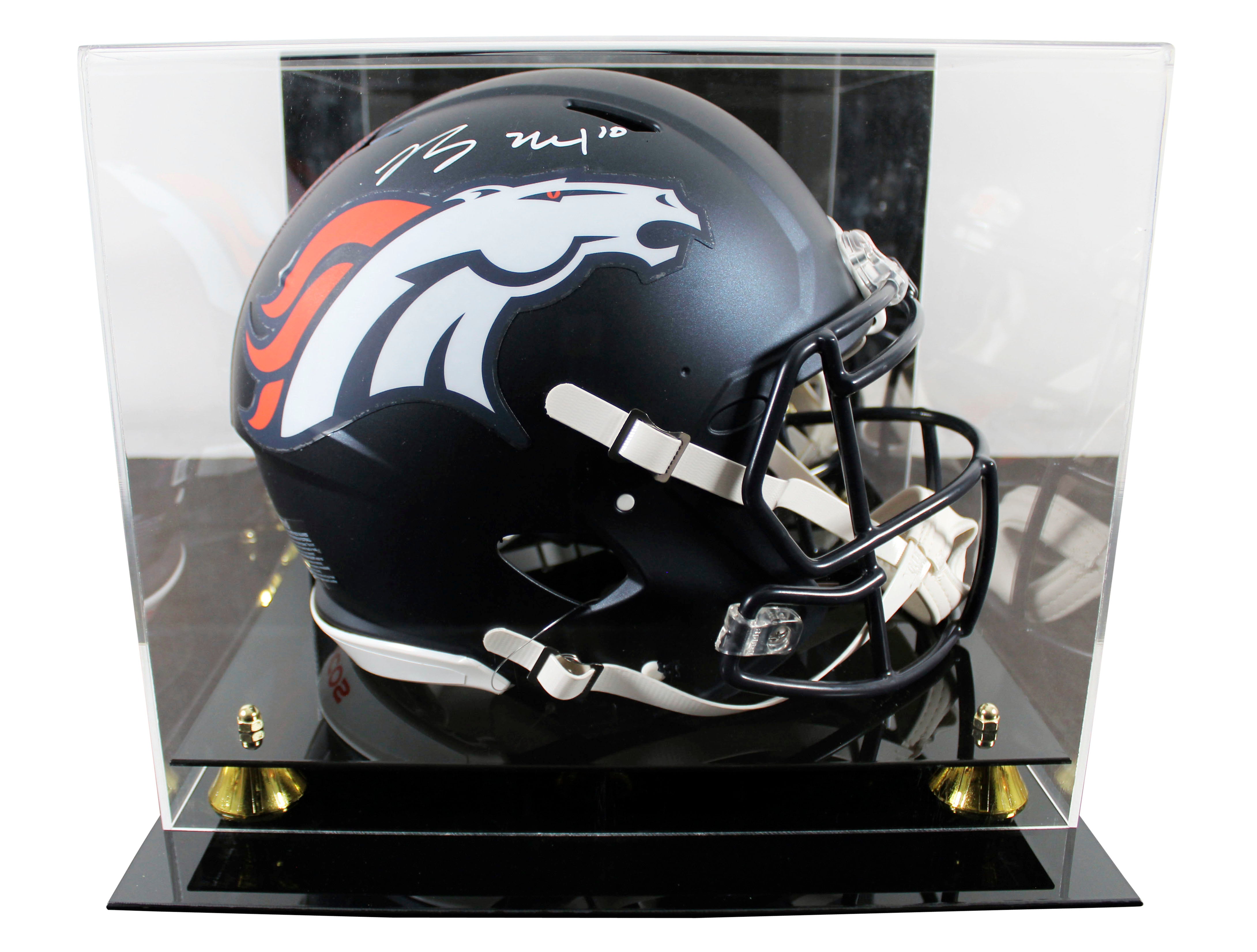 Broncos Bo Nix Authentic Signed Full Size Speed Proline Helmet w/ Case BAS Wit