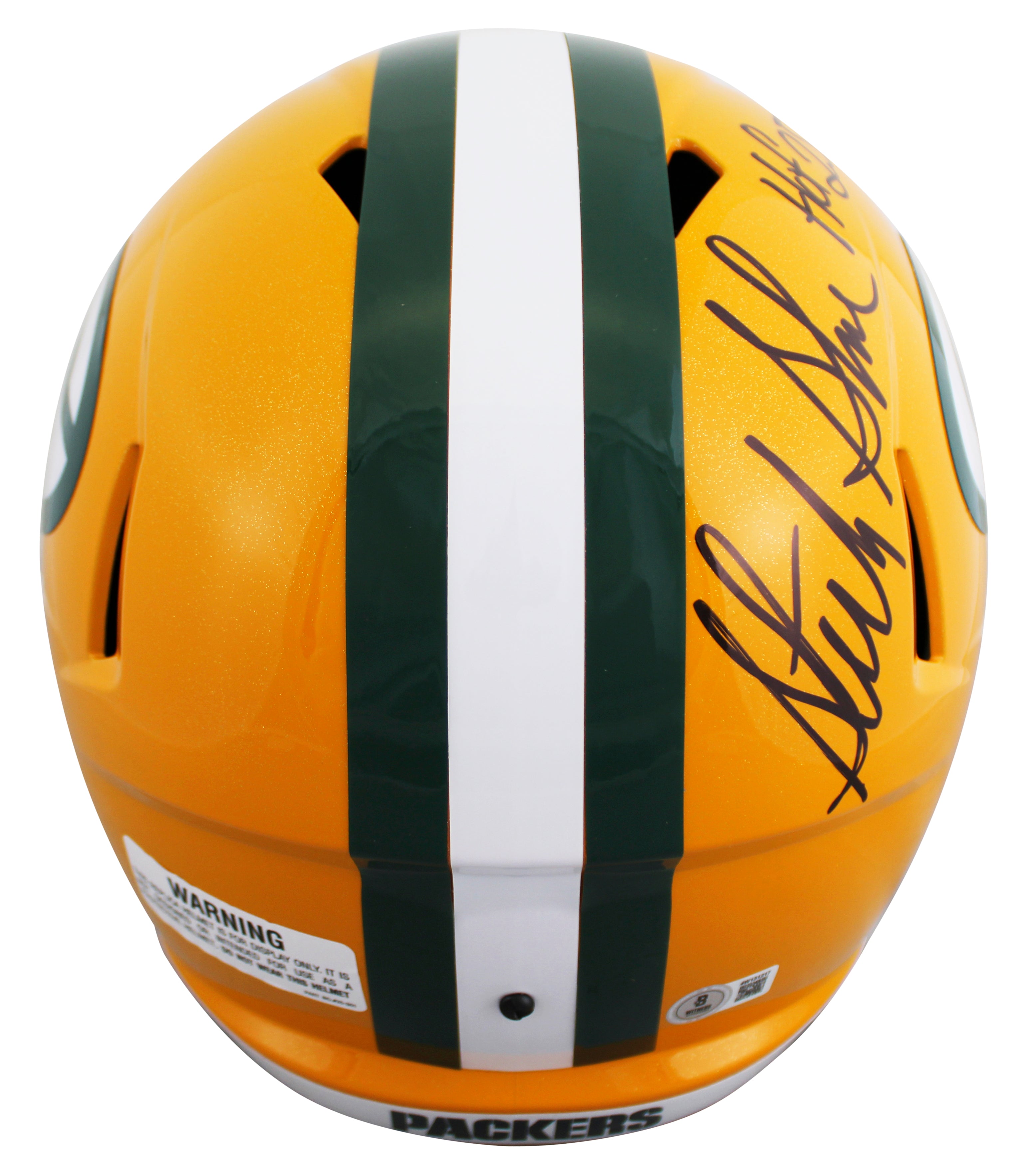 Packers Sterling Sharpe "HOF 25" Signed F/S Speed Rep Helmet W/ Case BAS Witness