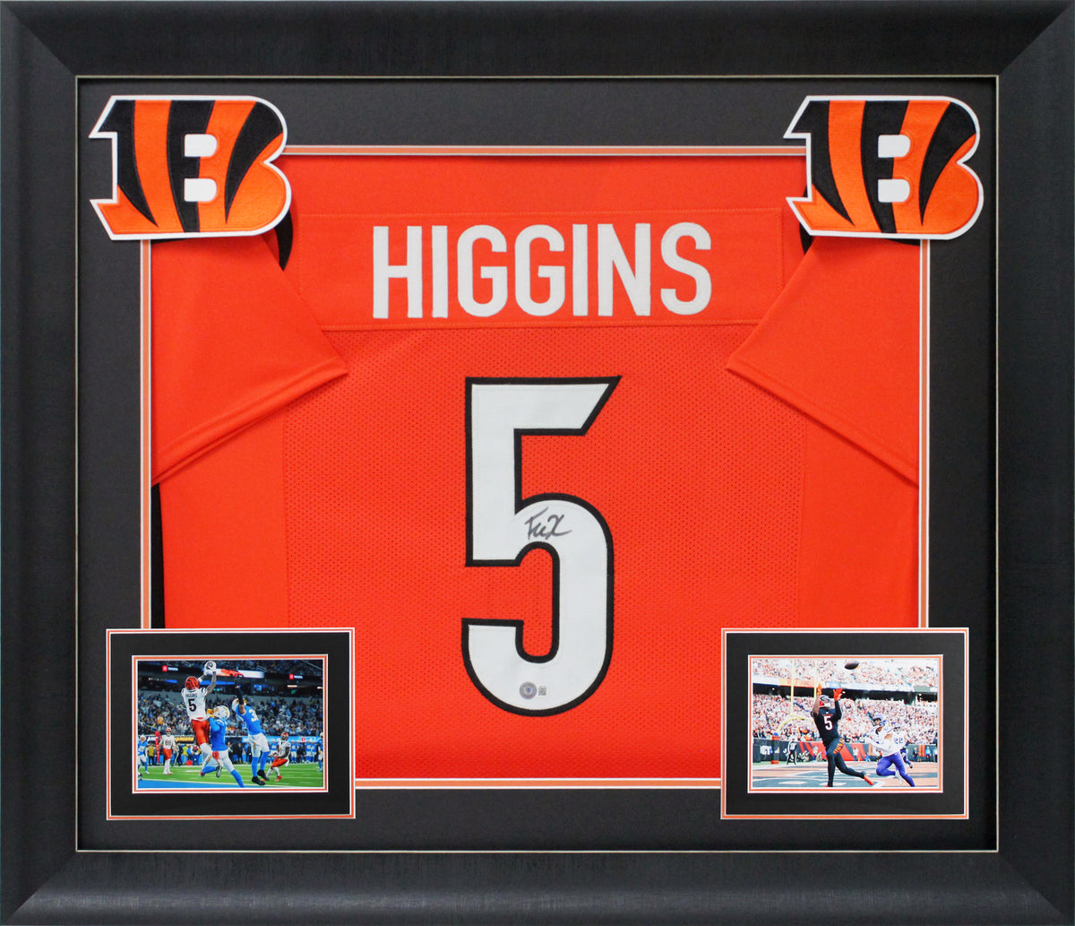 Tee Higgins Authentic Signed Orange Pro Style Framed Jersey BAS Witnessed