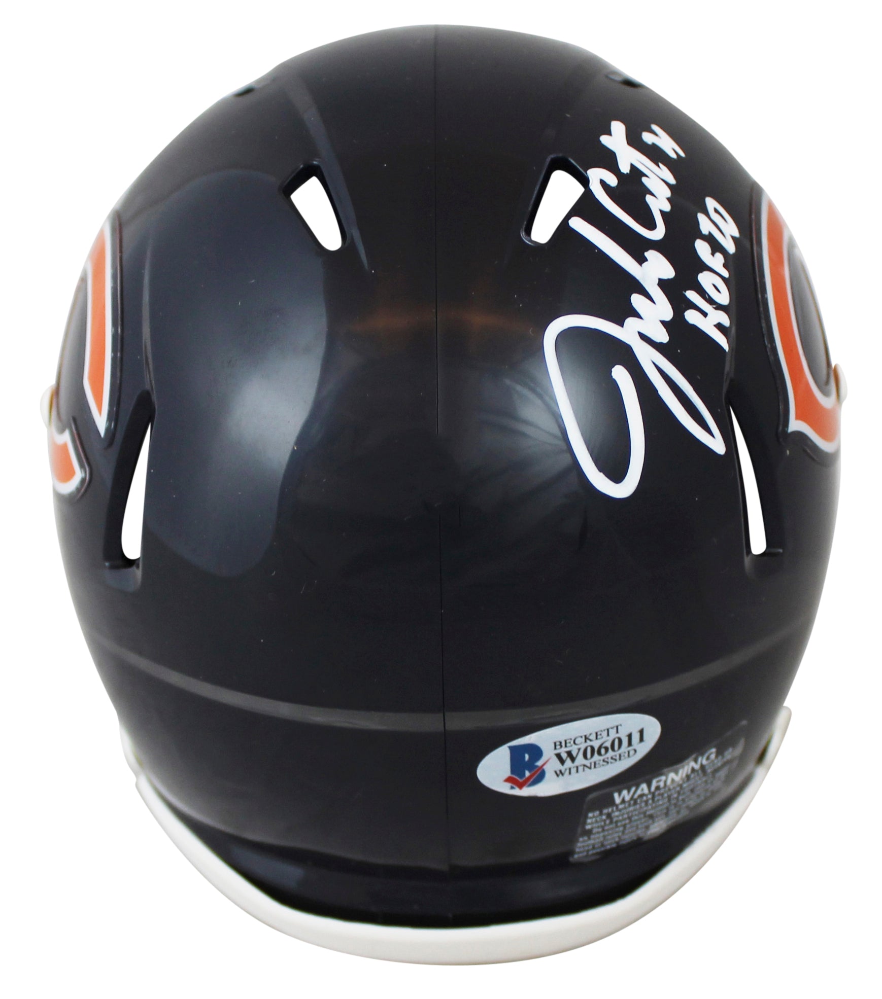 Bears Jim Covert "HOF 20" Authentic Signed Speed Mini Helmet BAS Witnessed