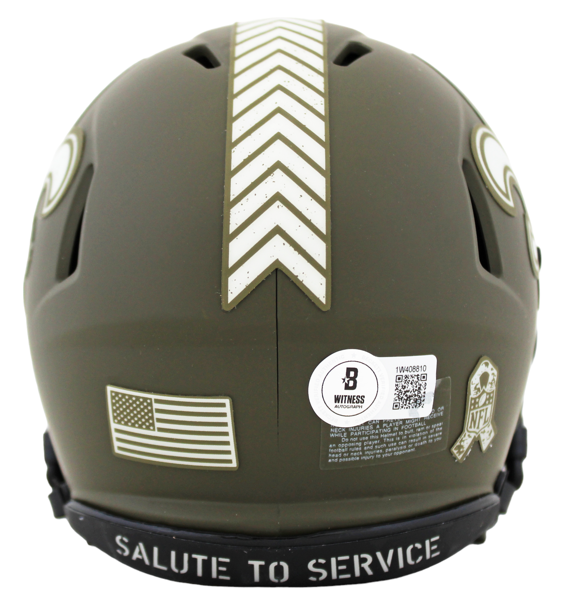 Saints Alvin Kamara Signed Salute To Service Speed Mini Helmet w/ Case BAS Wit
