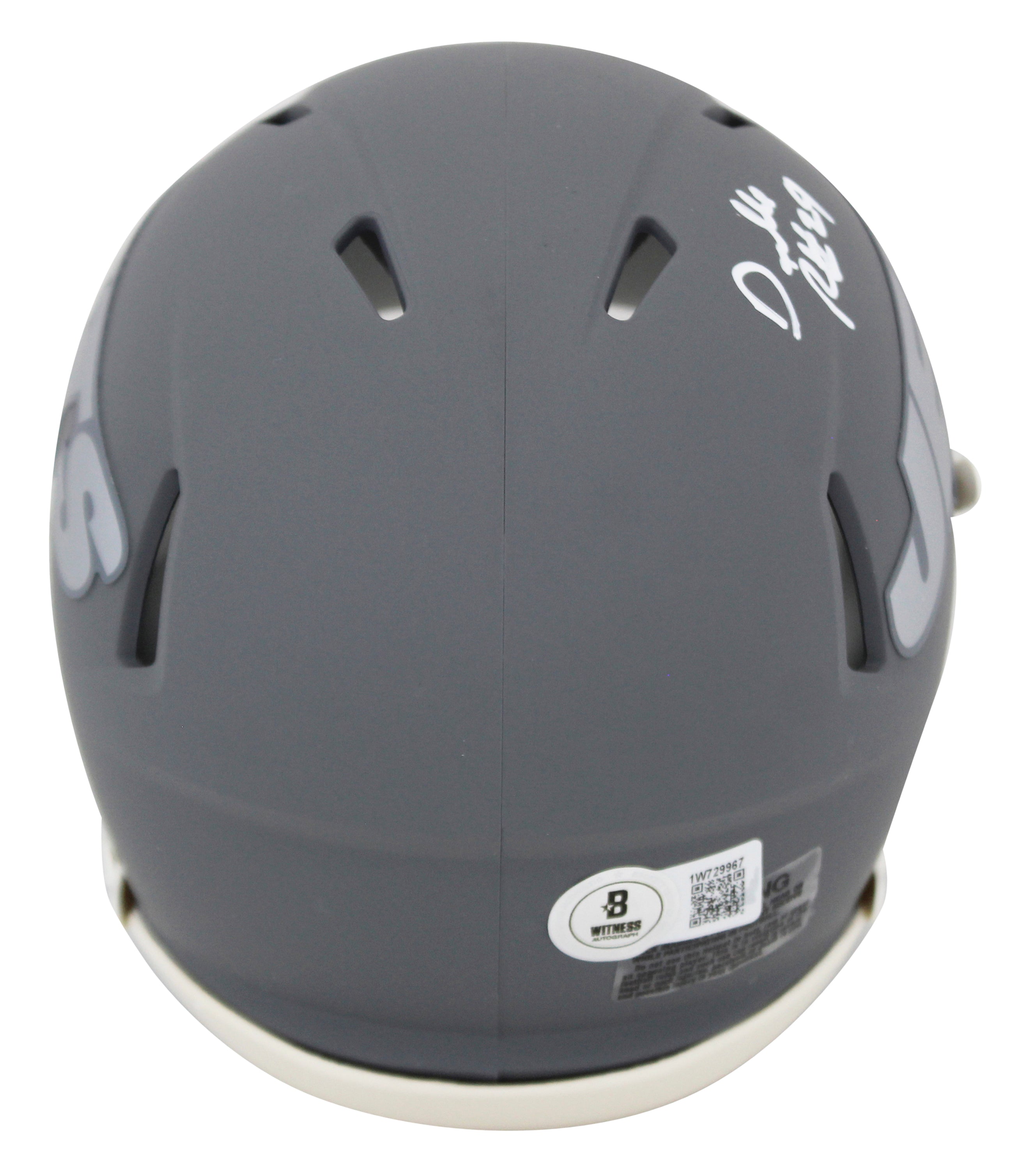 Jets Darrelle Revis Signed Slate Speed Mini Helmet W/ Case BAS Witnessed