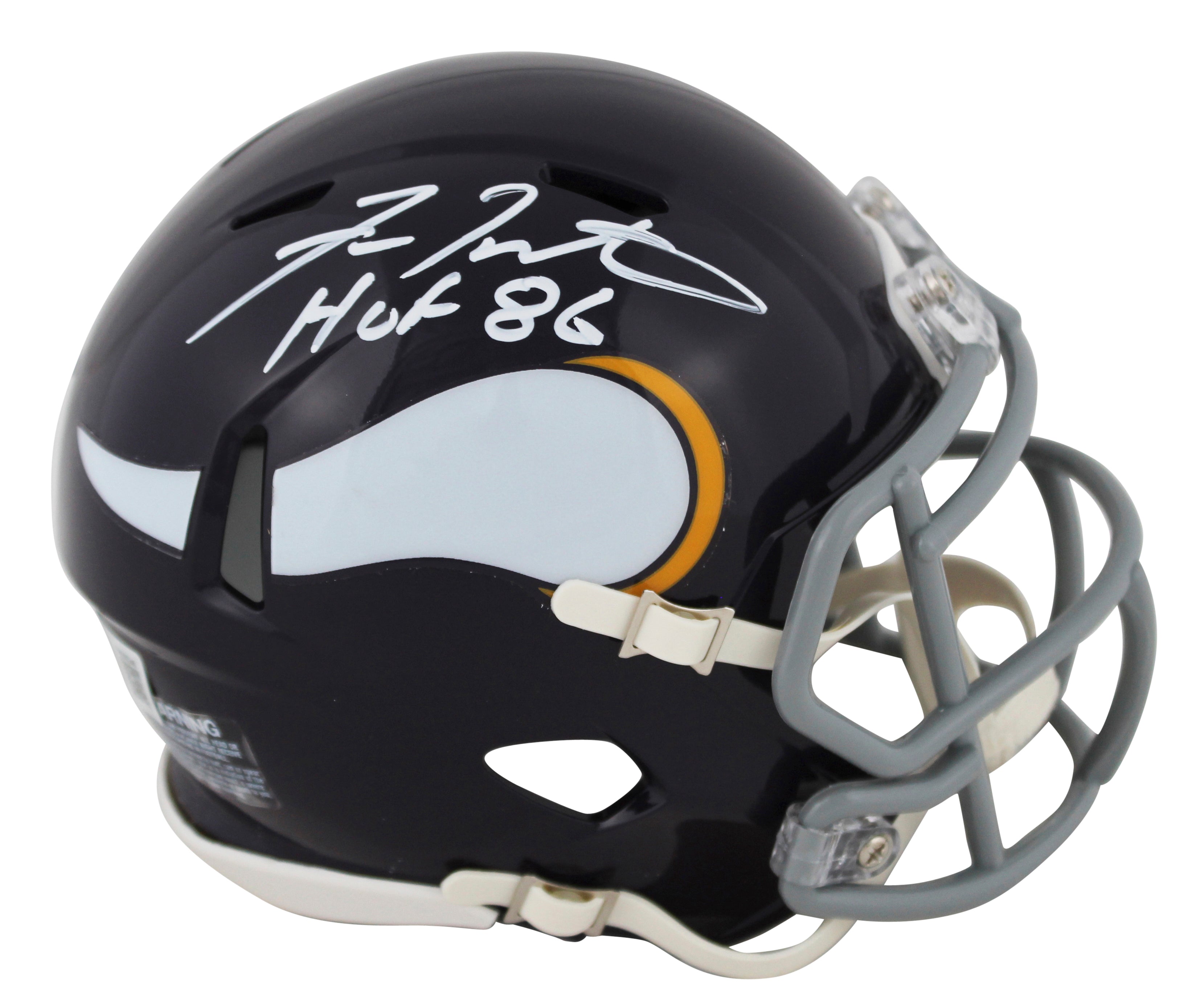 Vikings Fran Tarkenton "HOF 86" Signed 61-79 TB Speed Mini Helmet W/ Case BAS W