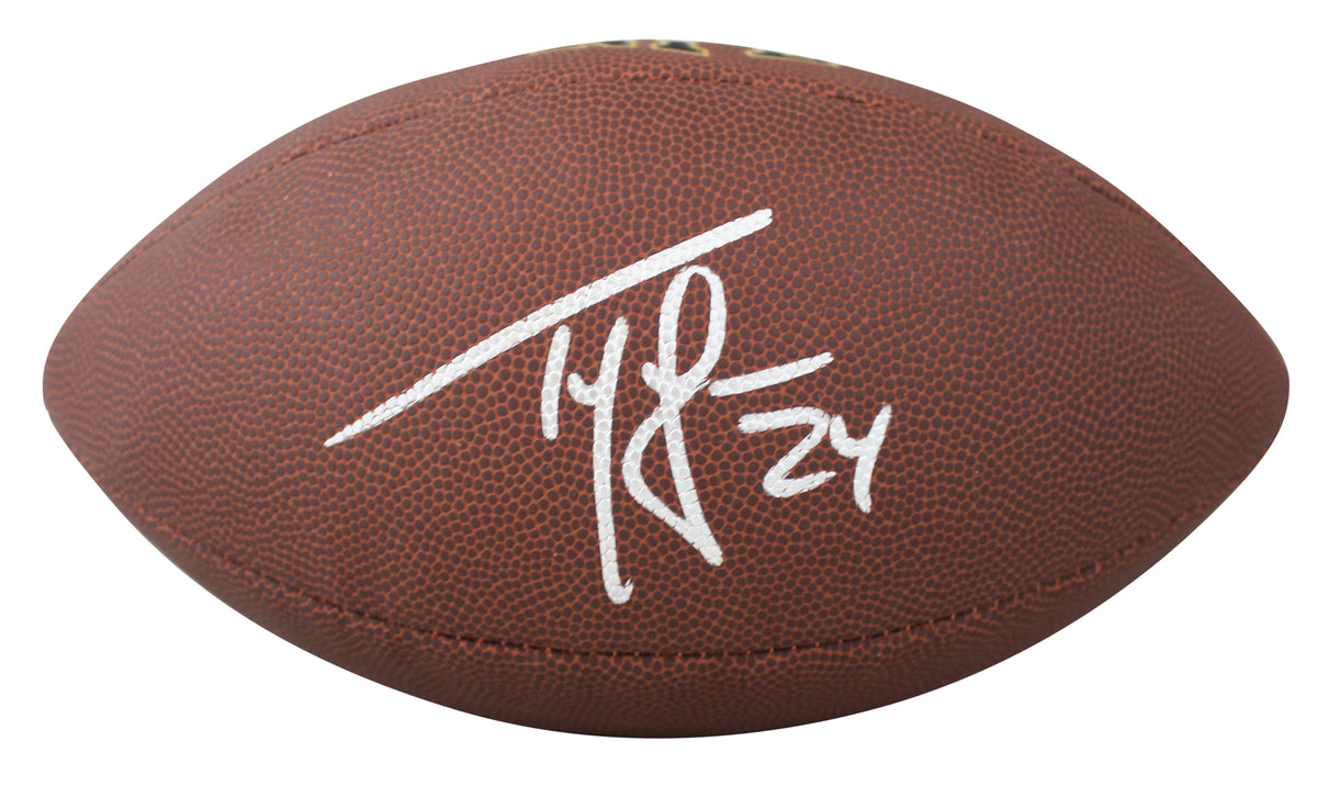 Patriots Ty Law Authentic Signed Wilson Super Grip Nfl Football BAS Witnessed