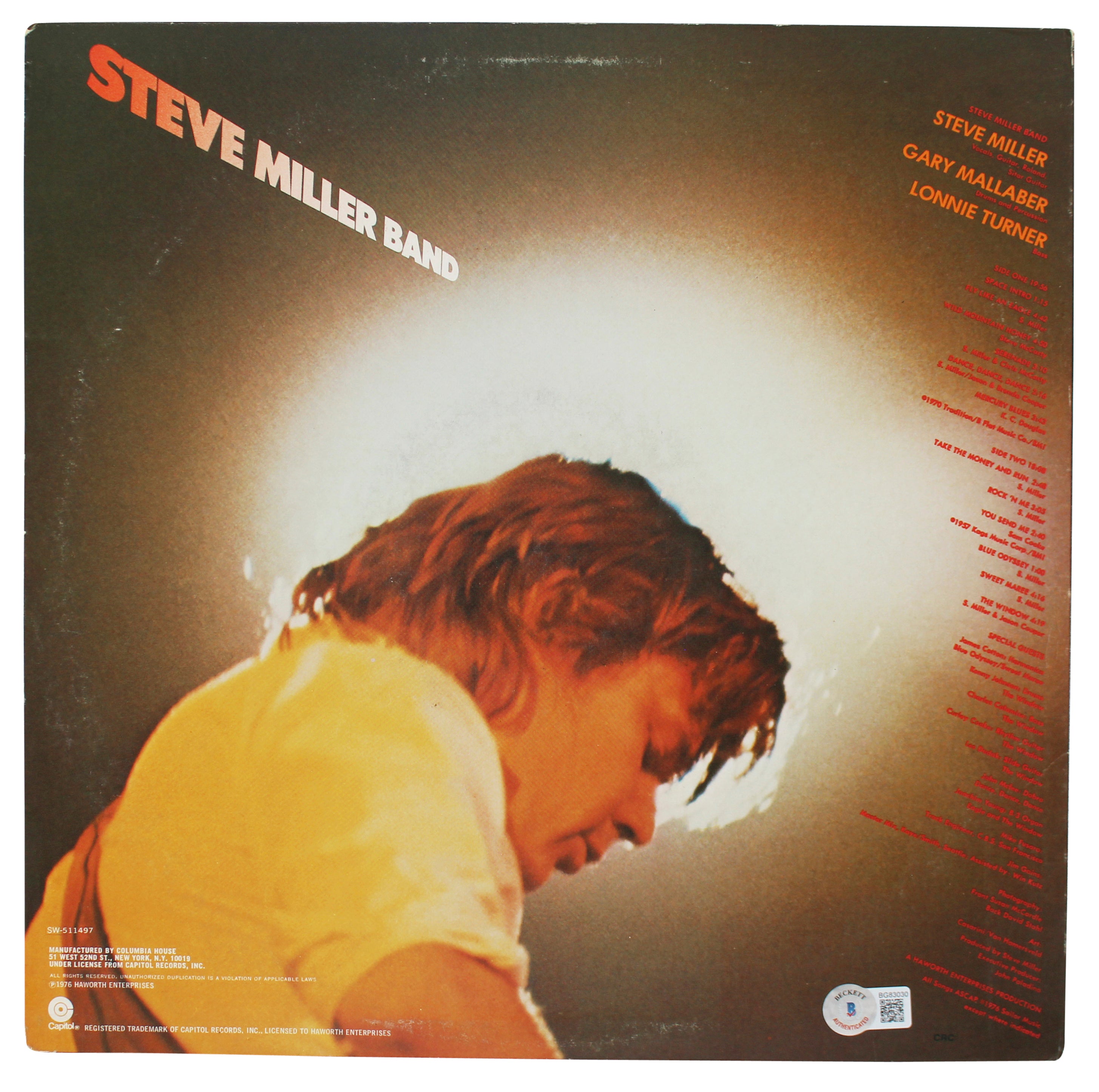 Steve Miller Authentic Signed Fly Like An eagle Album Cover BAS #BG83030