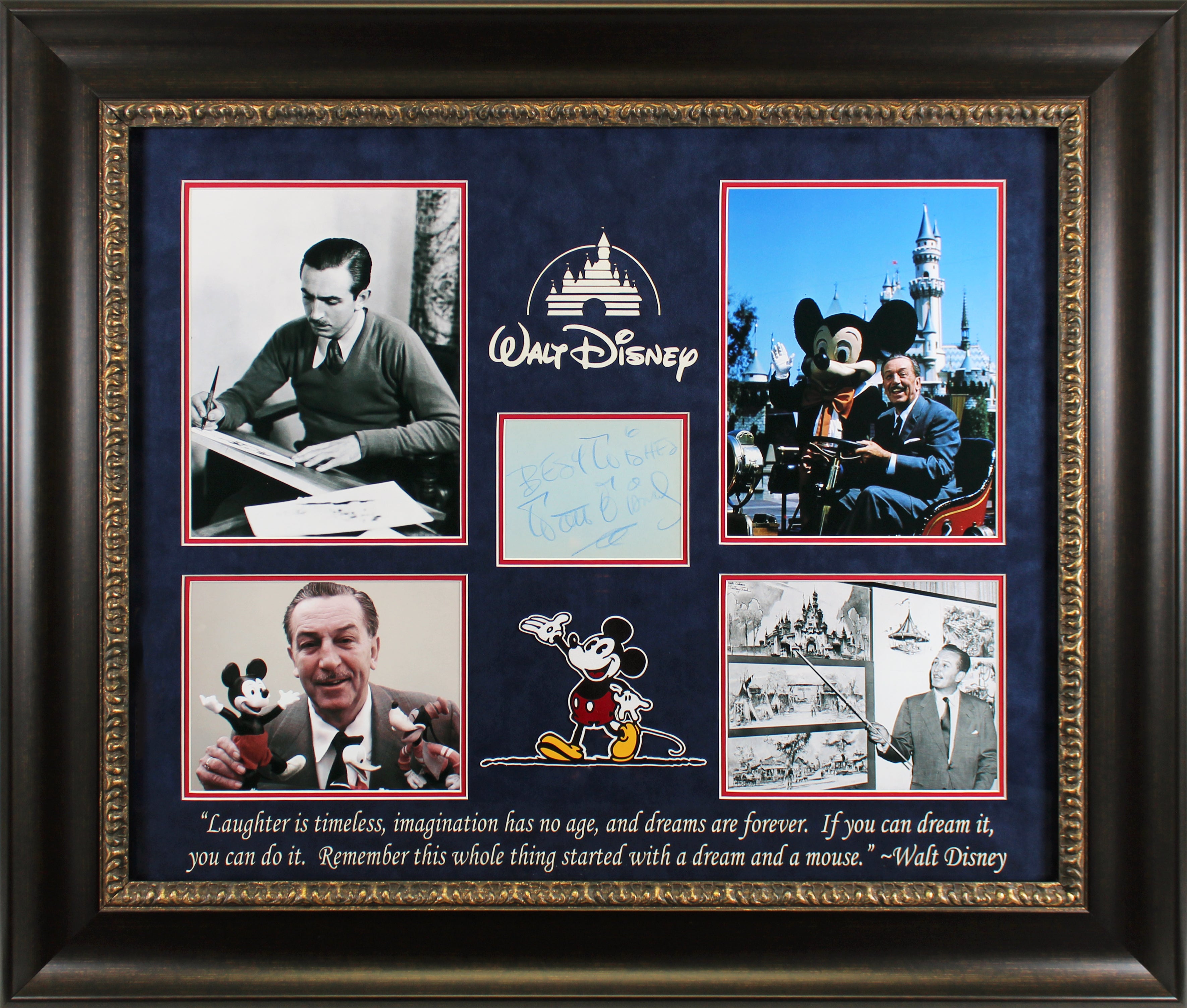 Walt Disney Disney "Best Wishes" Authentic Signed Cut Signature Autographed BAS