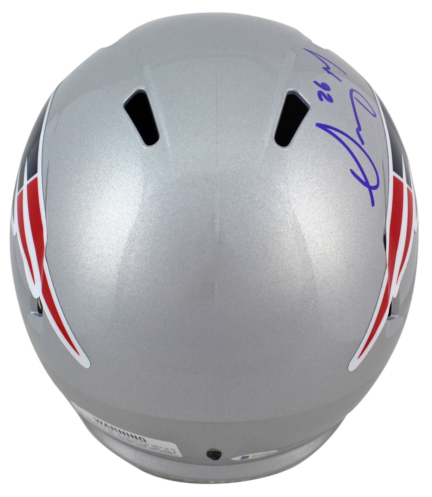 Patriots Sony Michel Authentic Signed Full Size Speed Rep Helmet BAS Witnessed