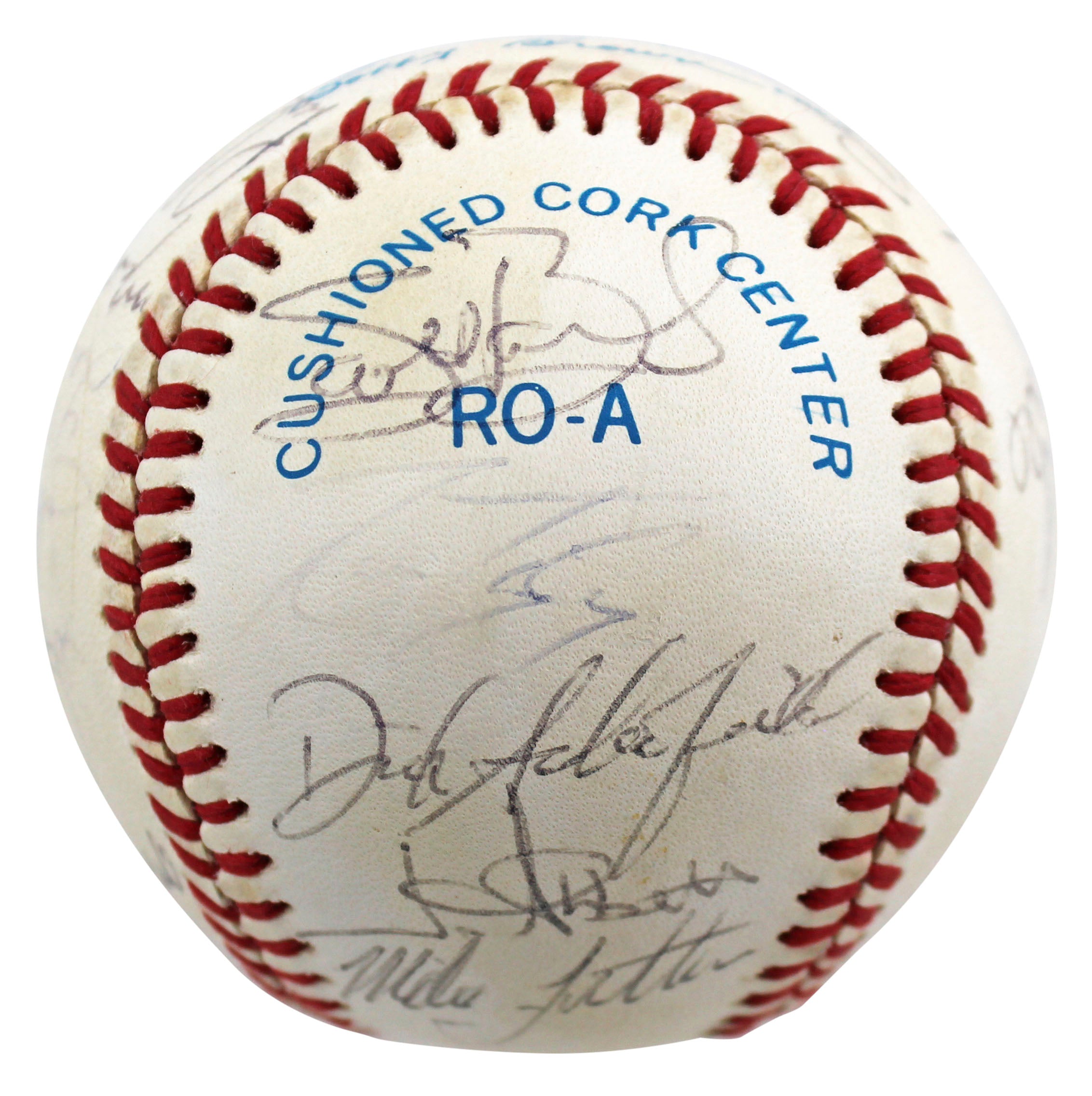 1990 Angels (21) Winfield, Bichette, Abbott,+18 Signed Oal Baseball BAS #AB92950