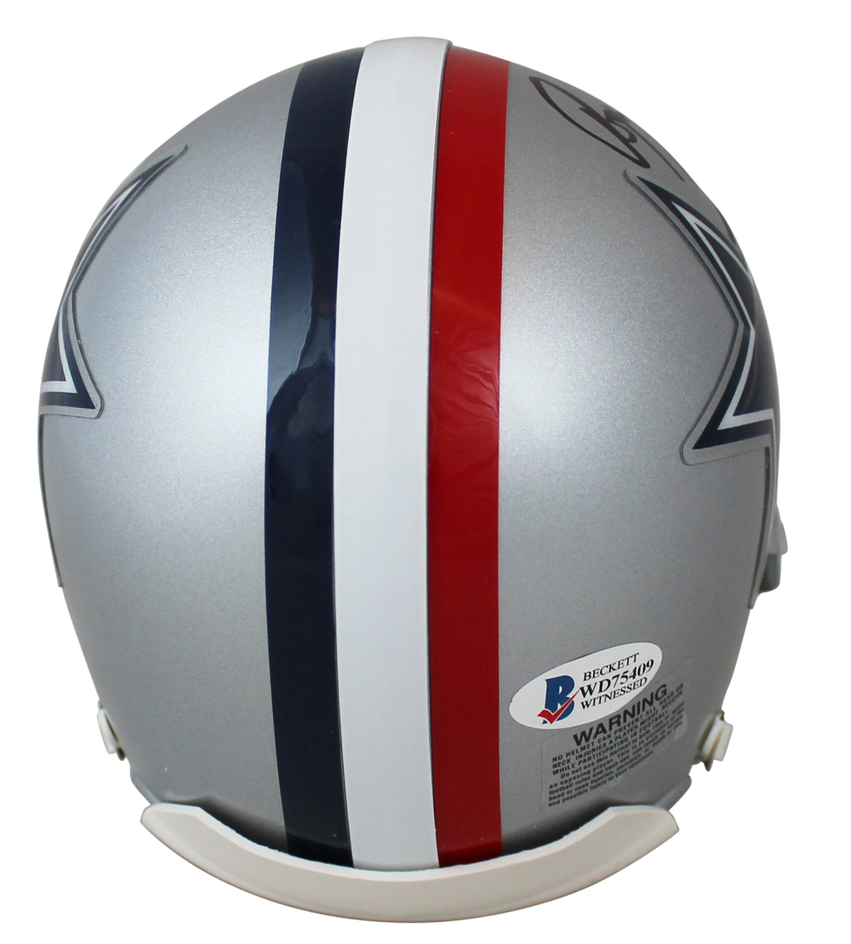 Cowboys Roger Staubach Signed 1976 Throwback Rep Mini Helmet BAS Witnessed