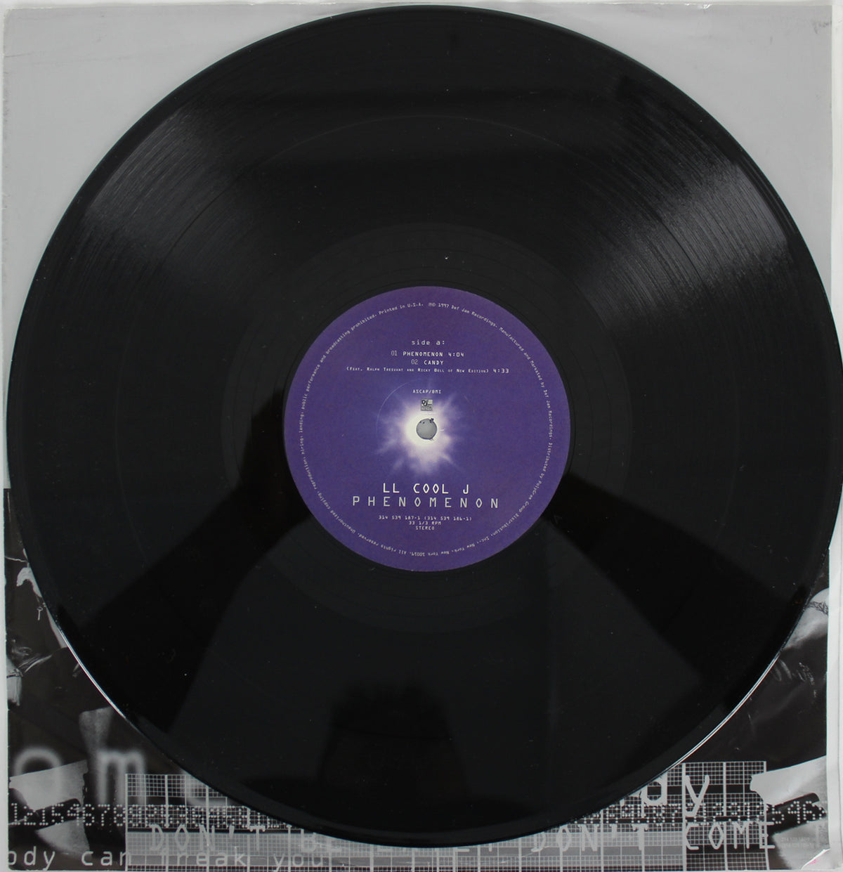 L.L. Cool J Authentic Signed Phenomenon Album Cover W/ Vinyl BAS #F09894