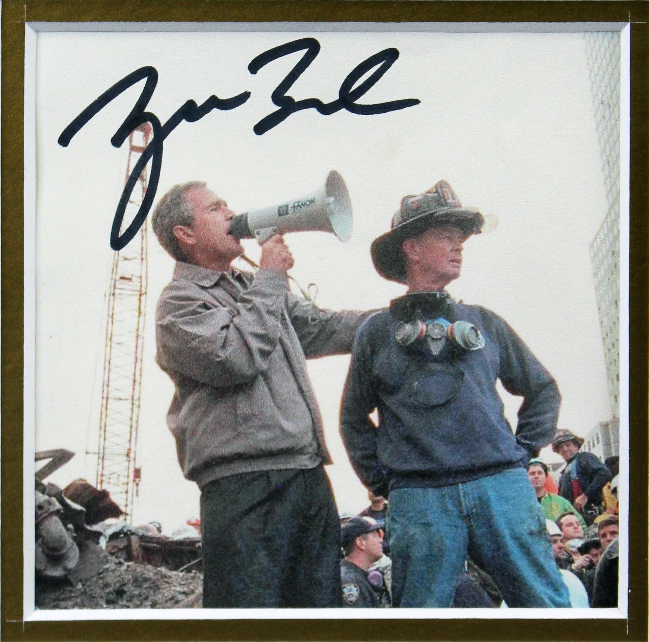 George H.W. Bush & George W. Bush Signed Cut Sig Framed Display BAS #AA03683