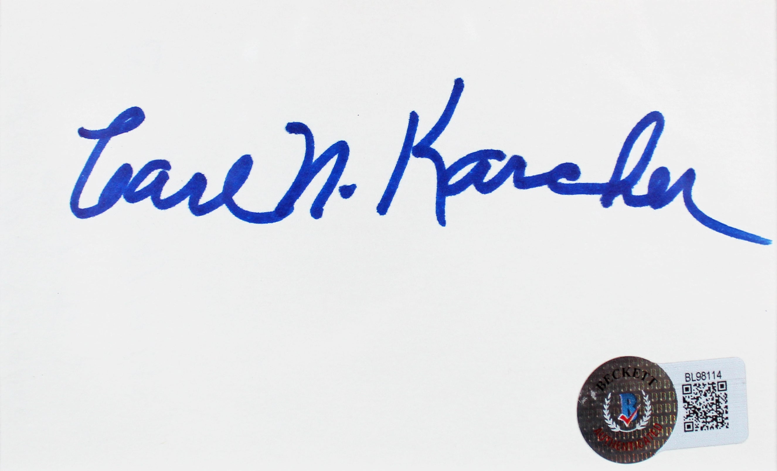 Carl Karcher Carl's Jr. Authentic Signed & Framed 3x5 Index Card Autographed BAS