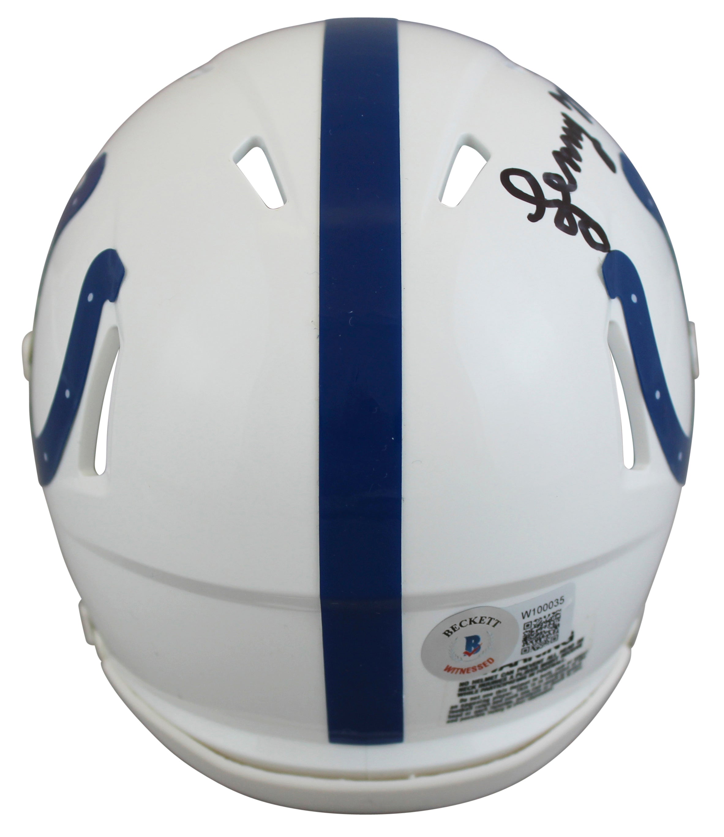 Colts Lenny Moore "HOF 75" Authentic Signed Speed Mini Helmet BAS Witnessed