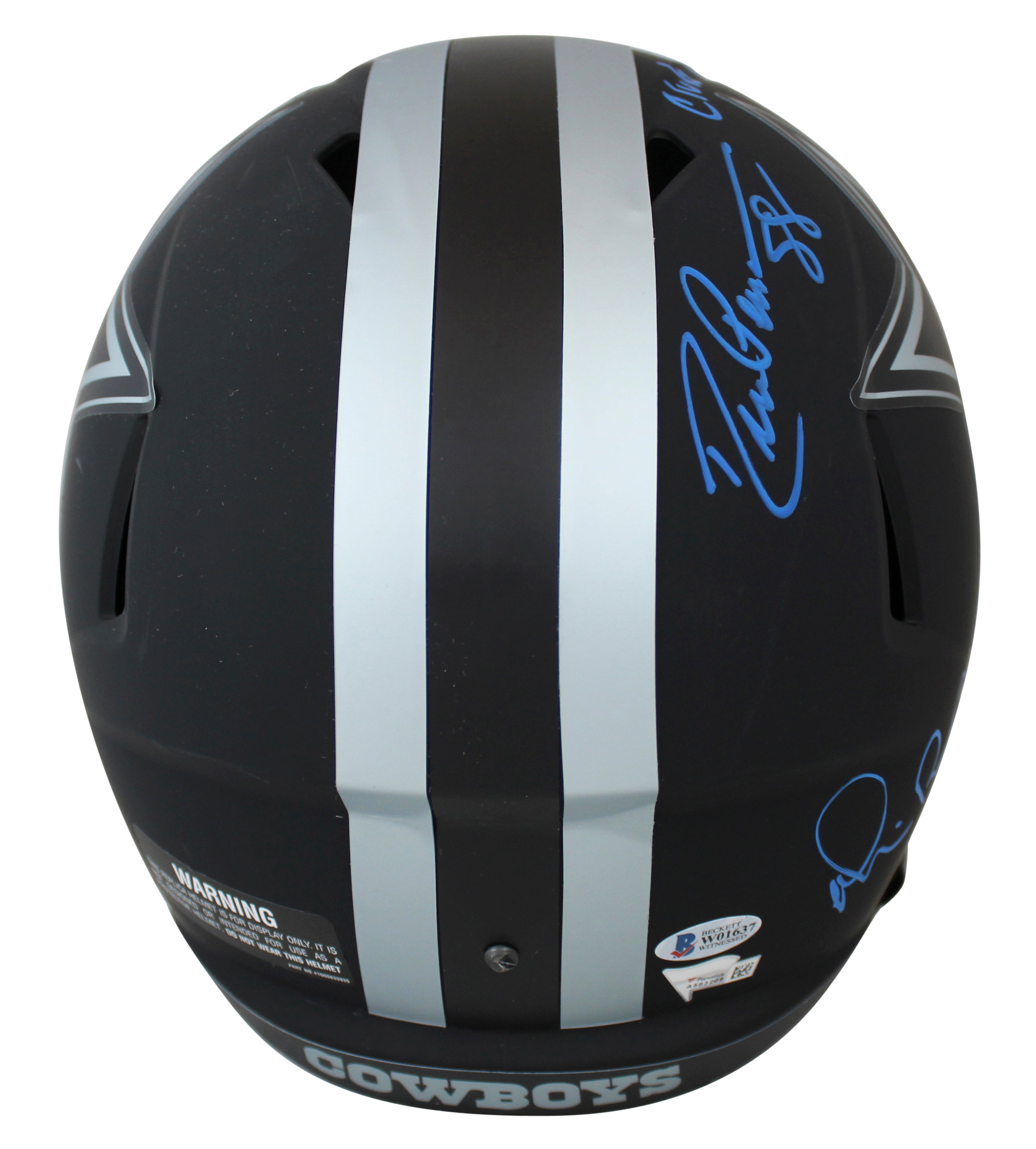 Cowboys Irvin, Pearson & Lamb Signed Eclipse F/S Speed Rep Helmet BAS Blue Sig