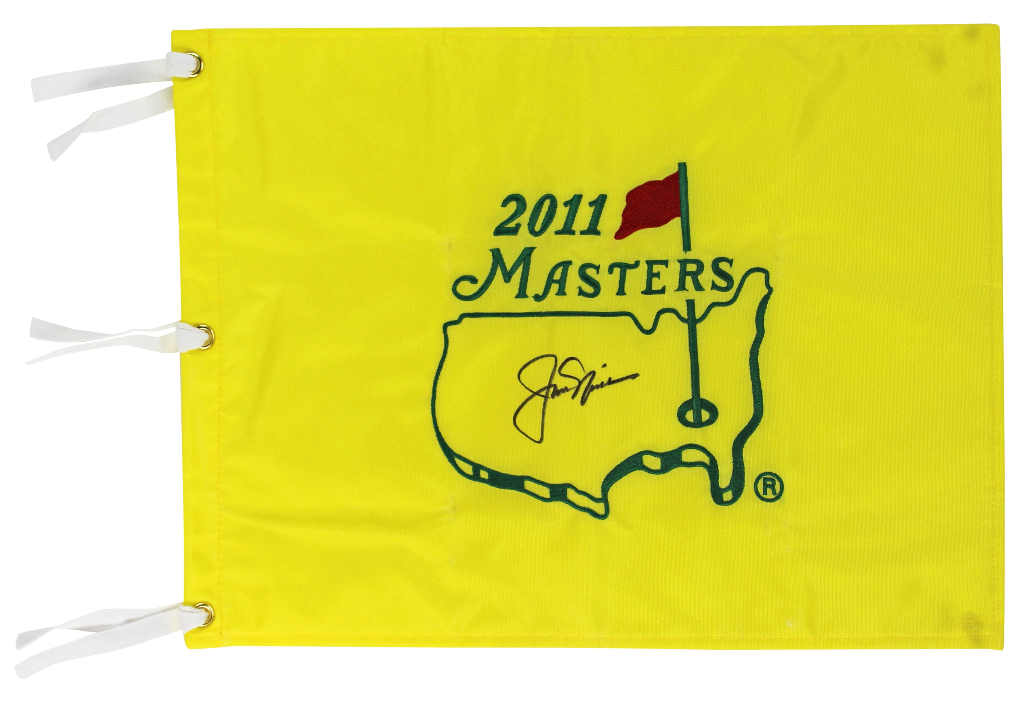 Jack Nicklaus Authentic Signed 2011 Masters Pin Flag Autographed BAS #A39186