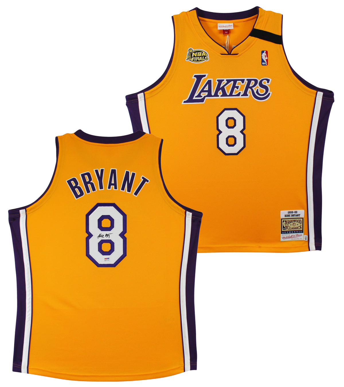 Lakers Kobe Bryant Signed Yellow M&N 1999-01 HWC Authentic Jersey PSA #B11737