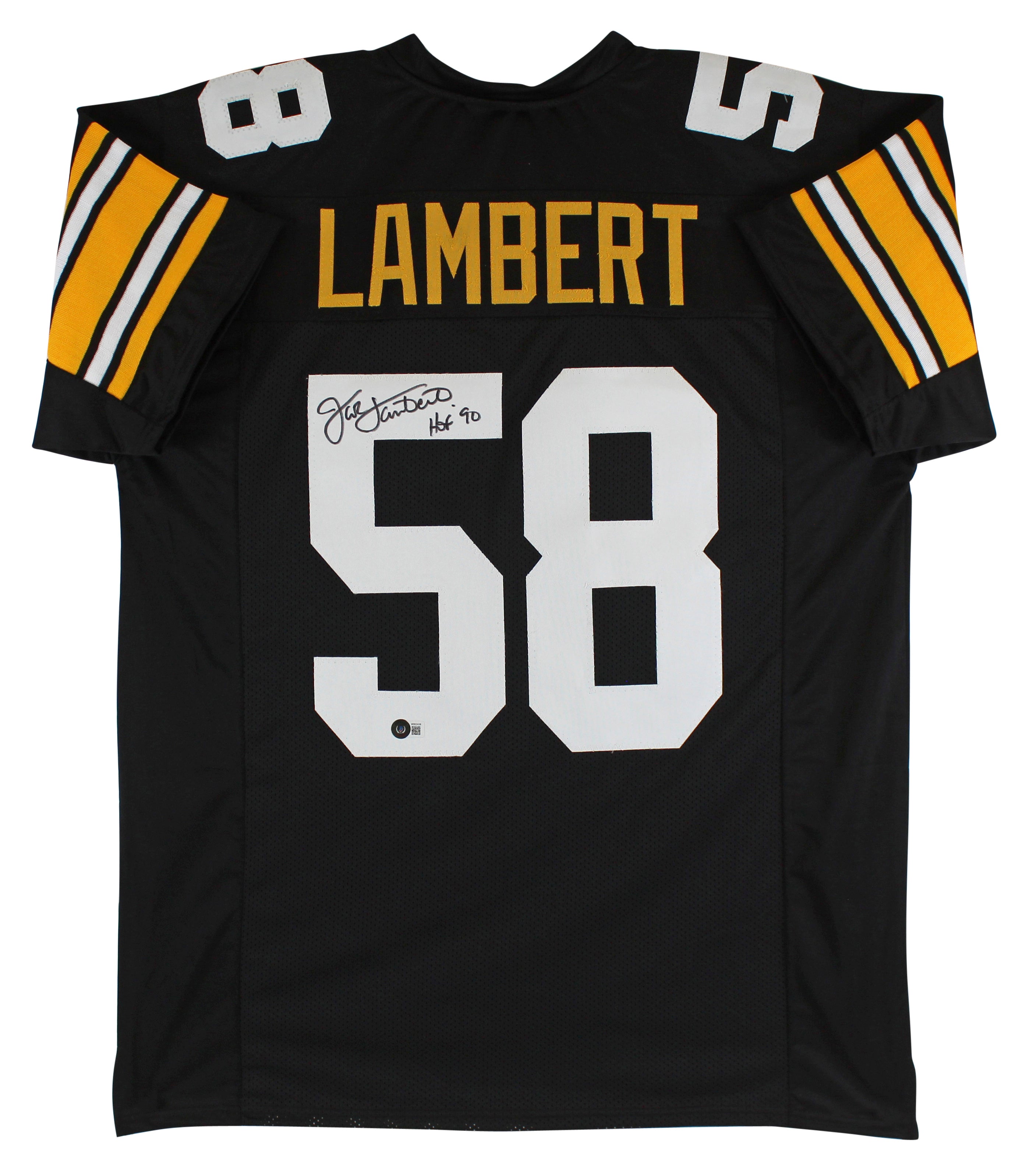 Jack Lambert "HOF 90" Authentic Signed Black Pro Style Jersey BAS Witnessed