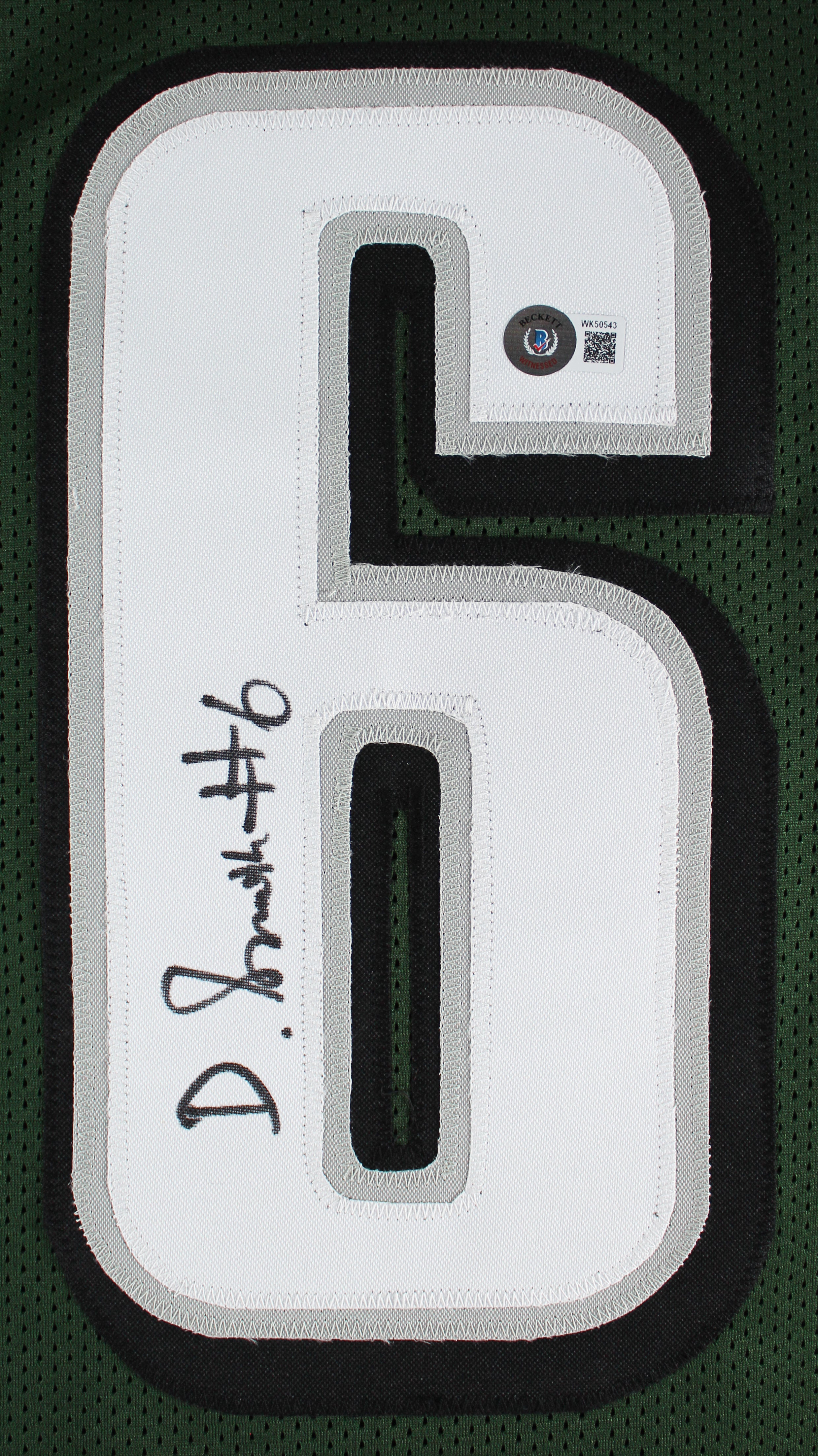 DeVonta Smith Authentic Signed Green Pro Style Jersey Autographed BAS Witnessed