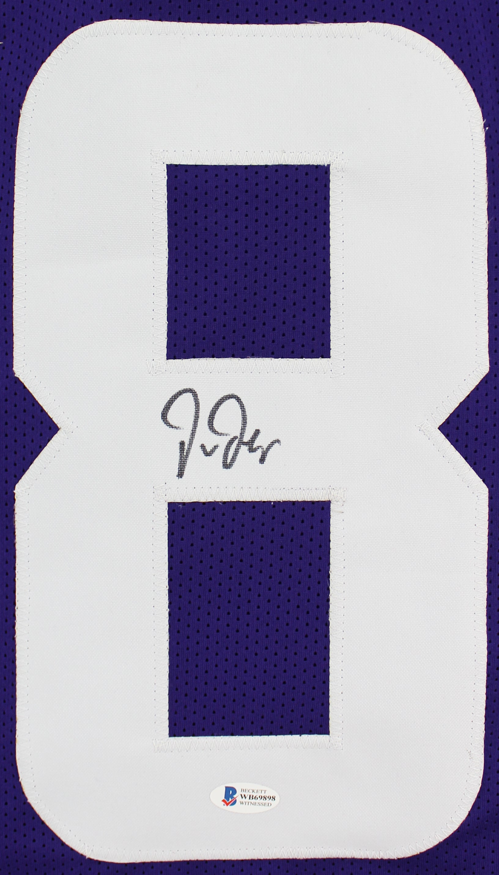 Justin Jefferson Authentic Signed Purple Pro Style Framed Jersey BAS Witnessed