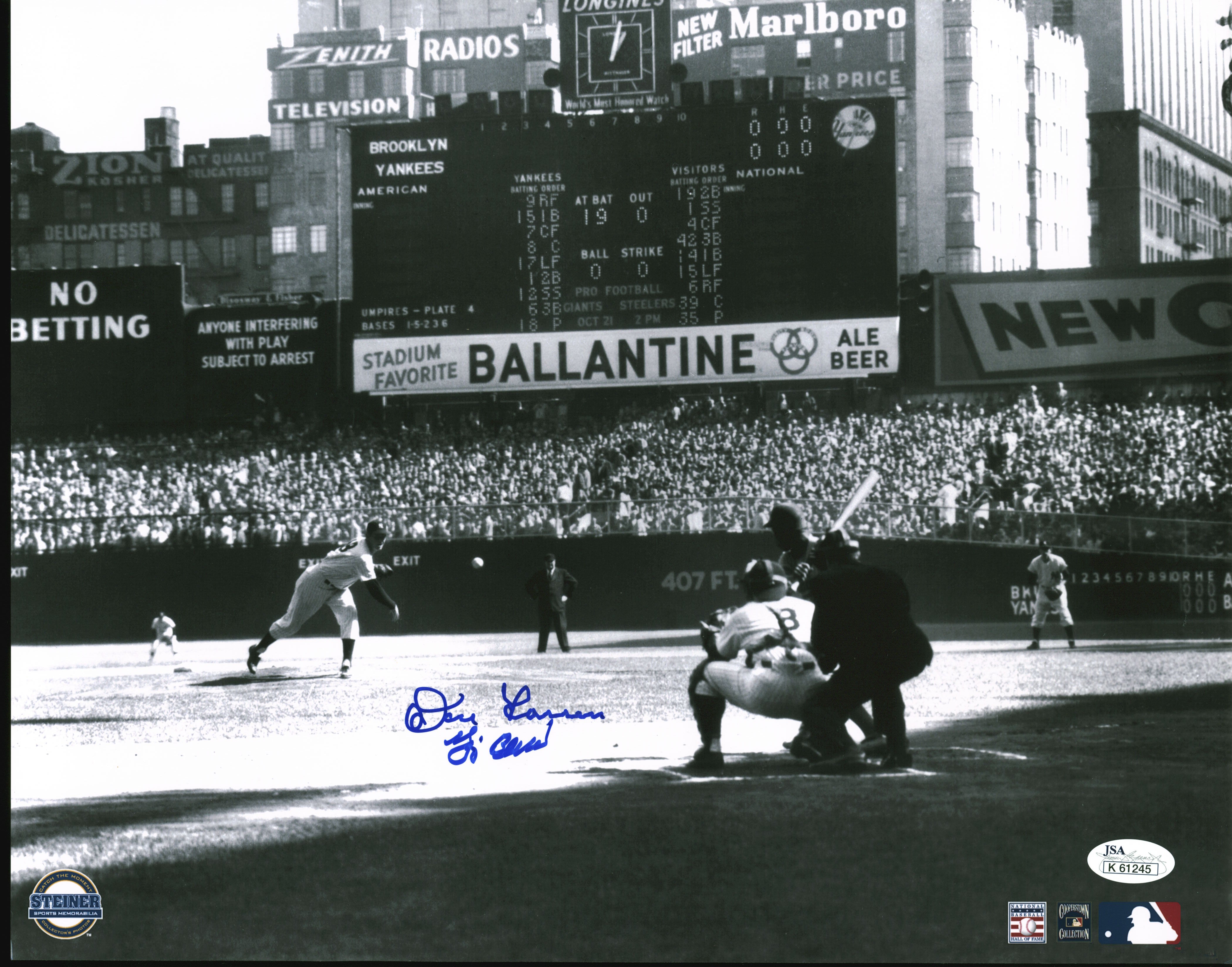 Yankees Yogi Berra & Don Larsen Authentic Signed 11x14 Photo JSA #K61245