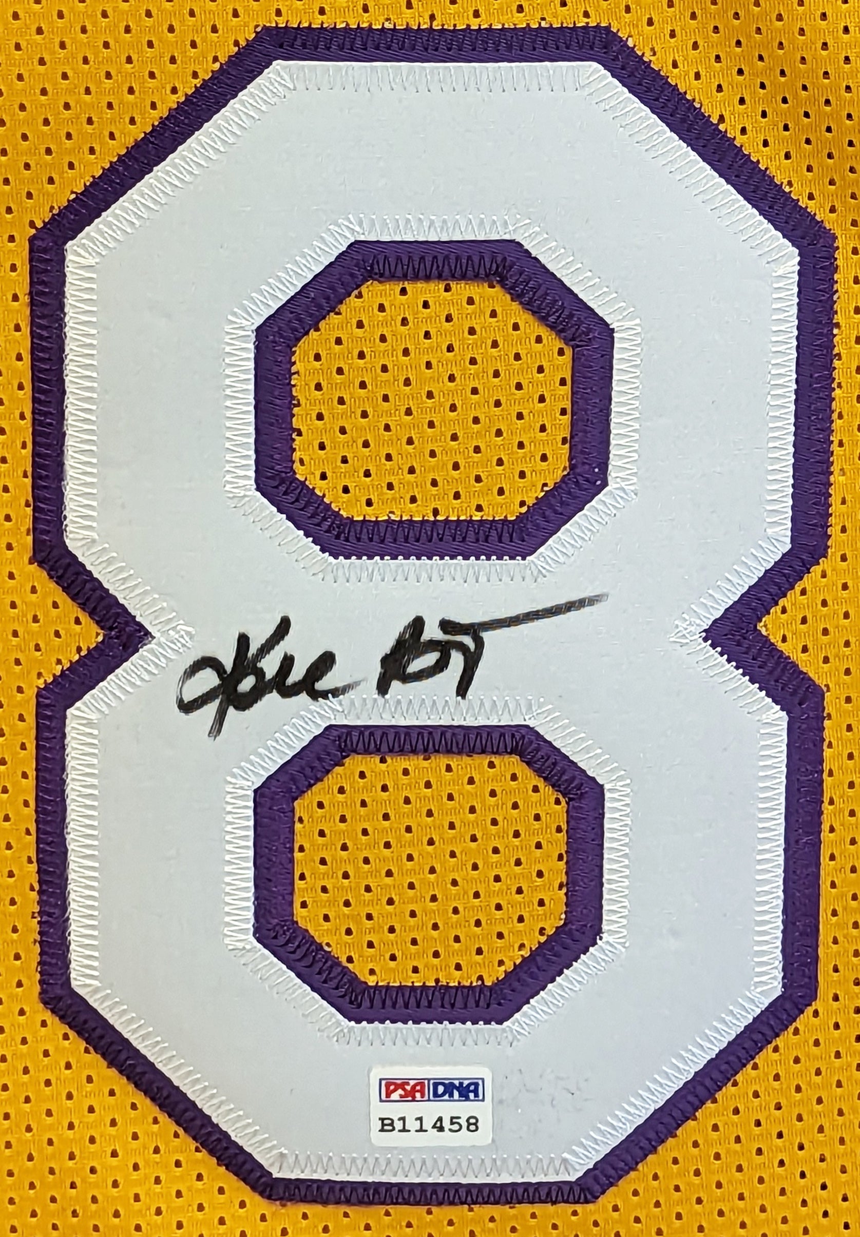 Lakers Kobe Bryant Signed M&N 2000-01 Yellow Framed Jersey PSA/DNA #B11458