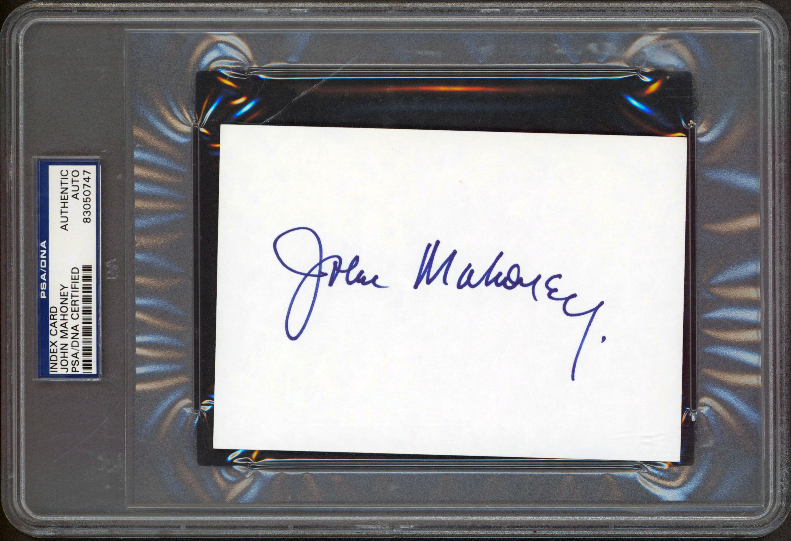 Frasier John Mahoney Authentic Signed 4x6 Index Card Autographed BAS Slabbed