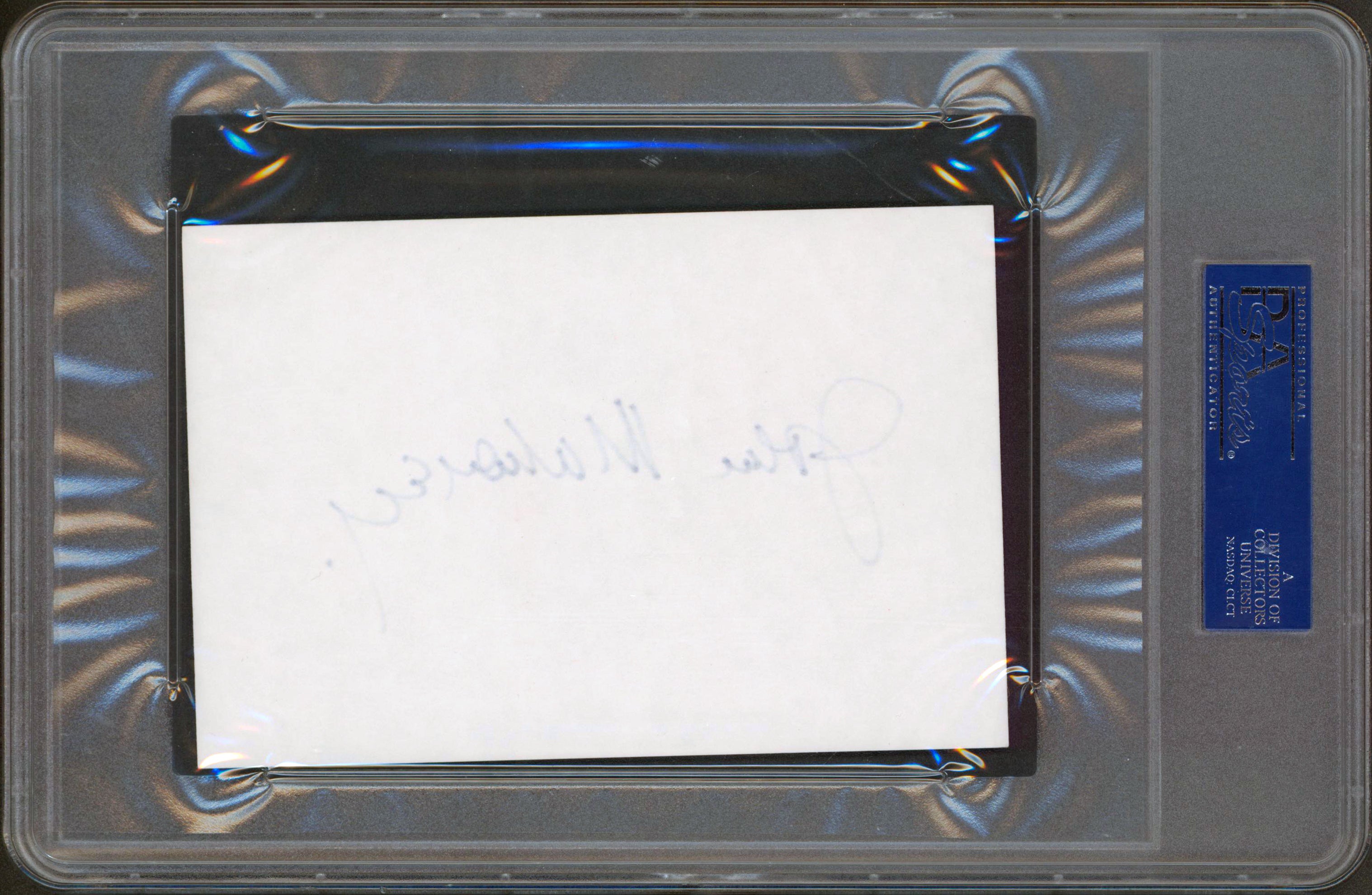 Frasier John Mahoney Authentic Signed 4x6 Index Card Autographed BAS Slabbed