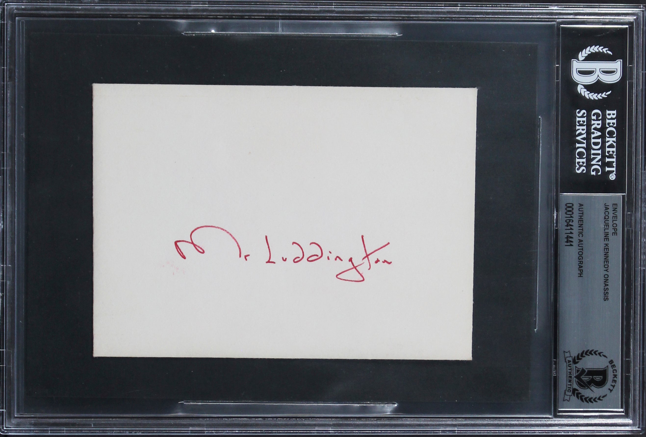 Jacqueline Kennedy Onassis Signed Handwriting 3.75x5.25 Envelope BAS Slabbed