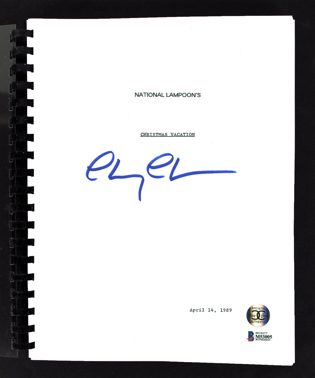 Chevy Chase Christmas Vacation Authentic Signed Movie Script BAS Witness #M53005