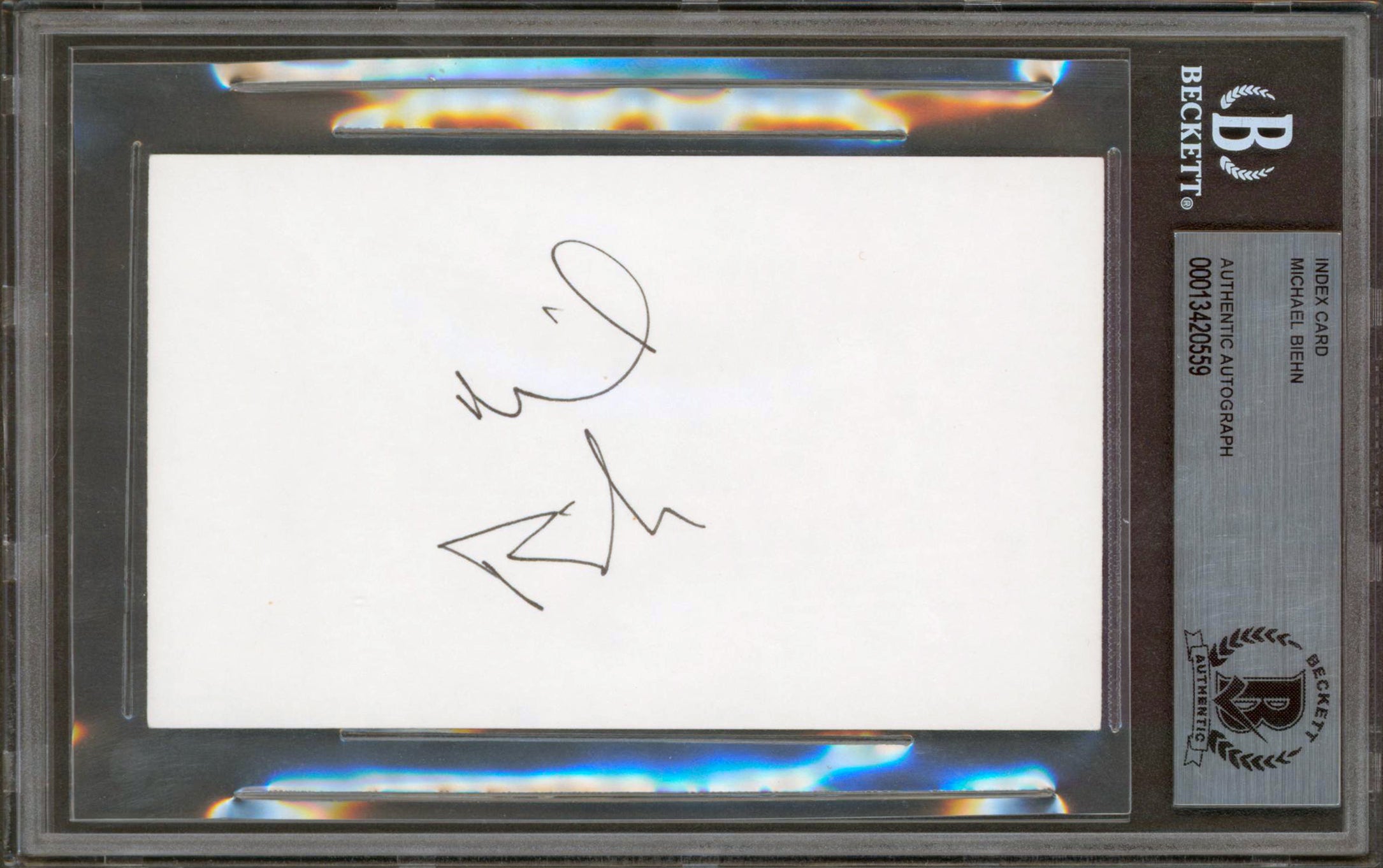 Michael Biehn Terminator Authentic Signed 3x5 Index Card Autographed BAS Slabbed