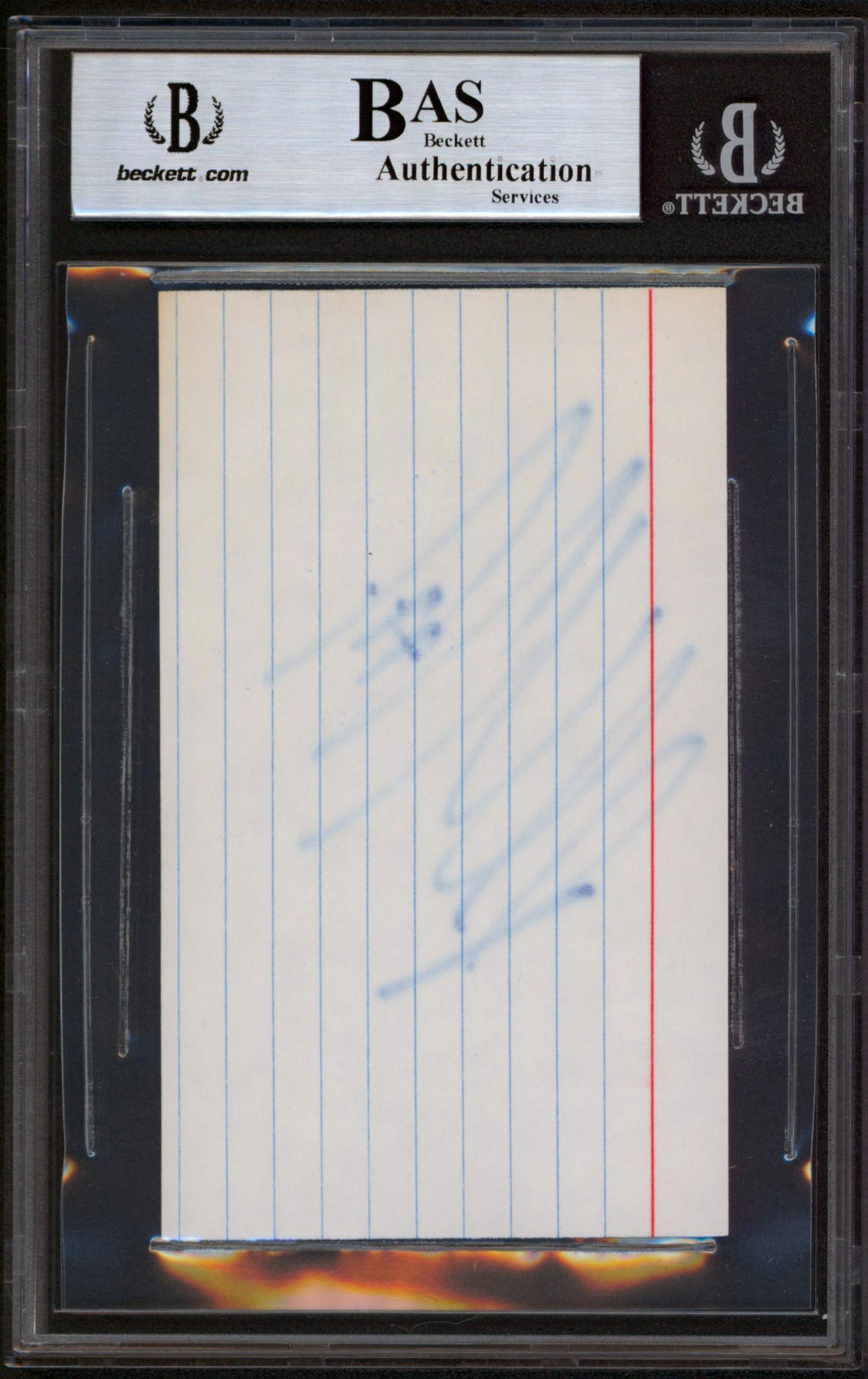 Red Wings Paul Coffey Authentic Signed 3x5 Index Card BAS Slabbed