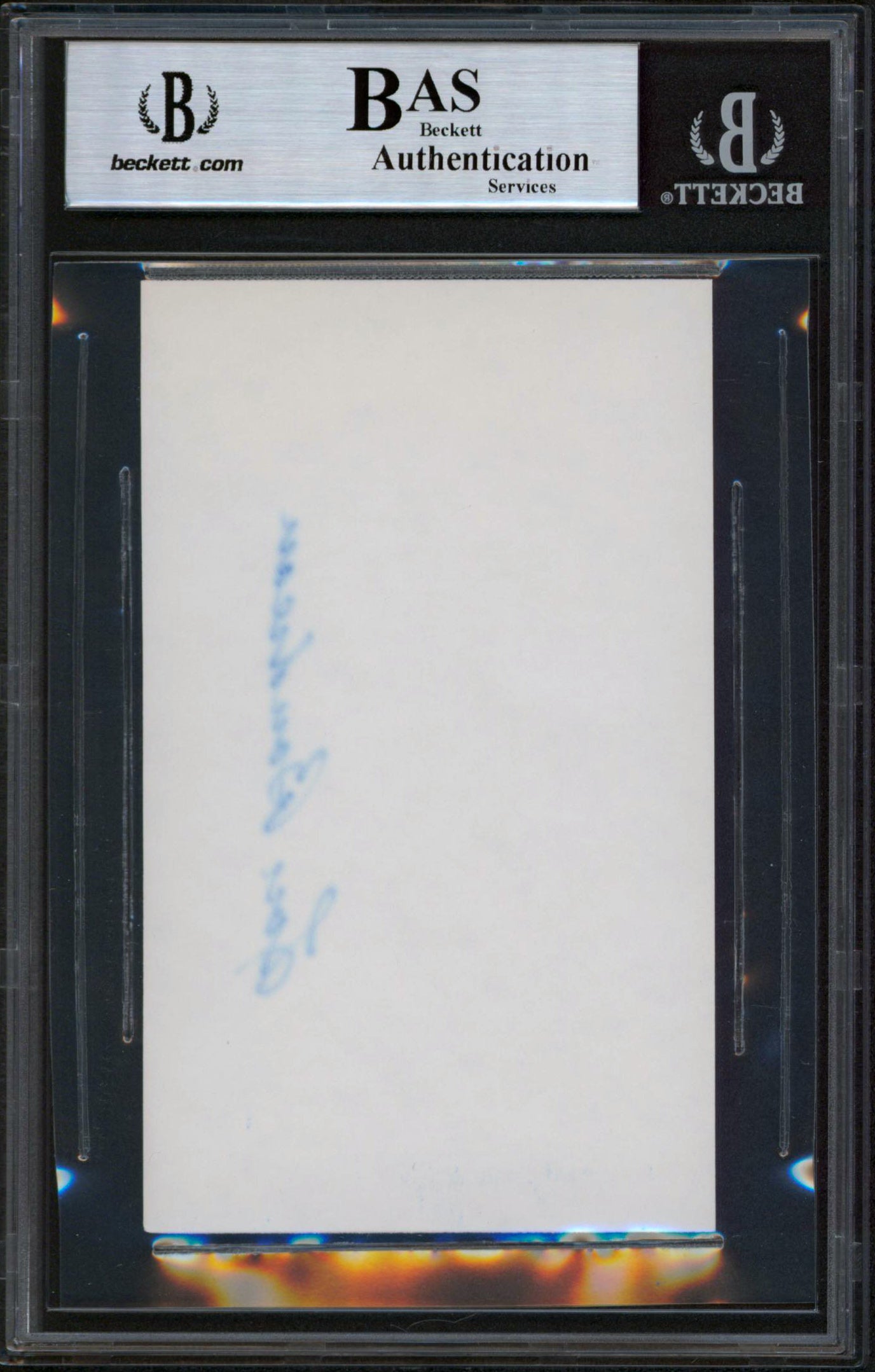 Indians Lou Boudreau Authentic Signed 3x5 Index Card Autographed BAS Slabbed