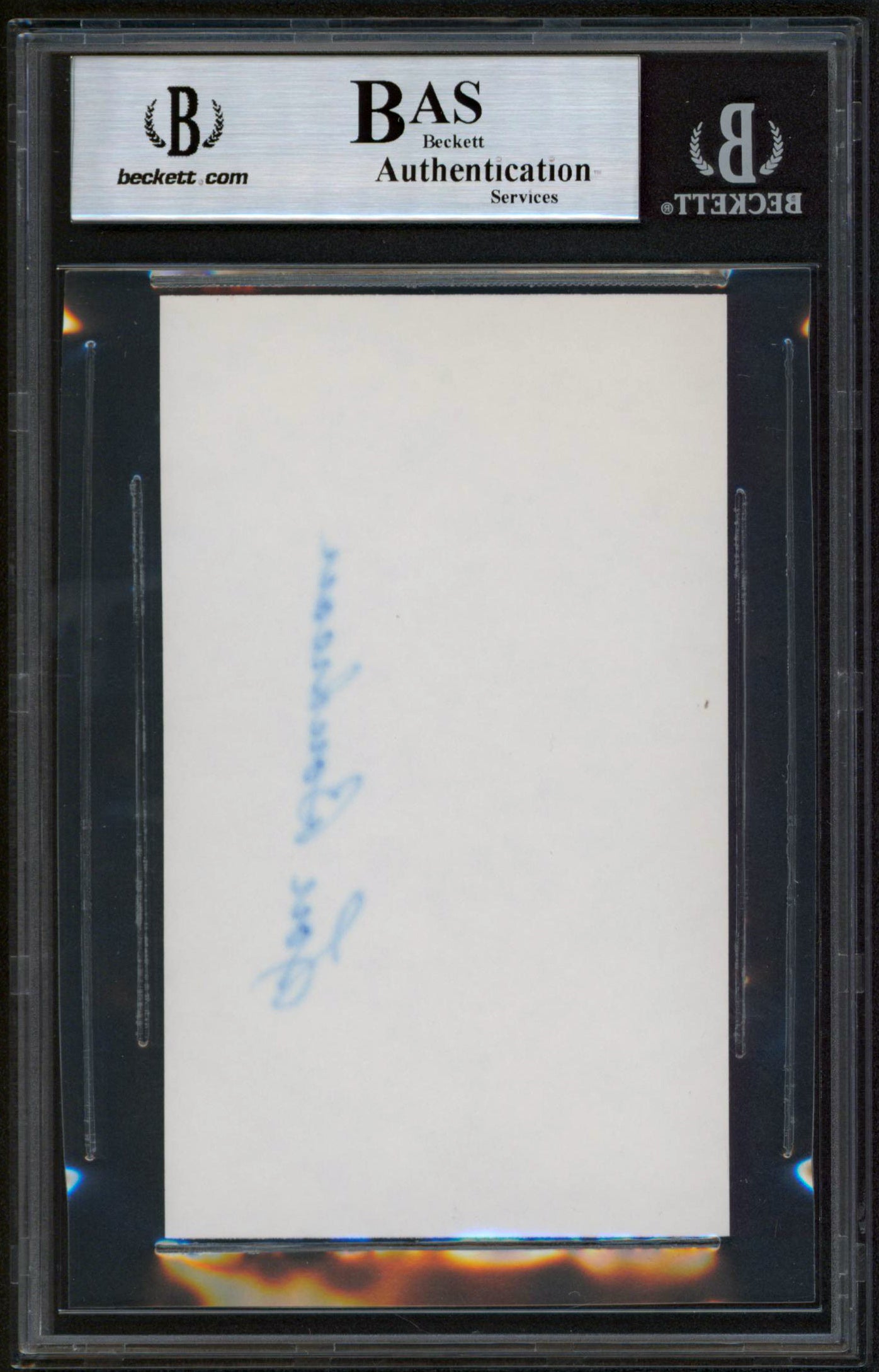 Indians Lou Boudreau Authentic Signed 3x5 Index Card BAS Slabbed