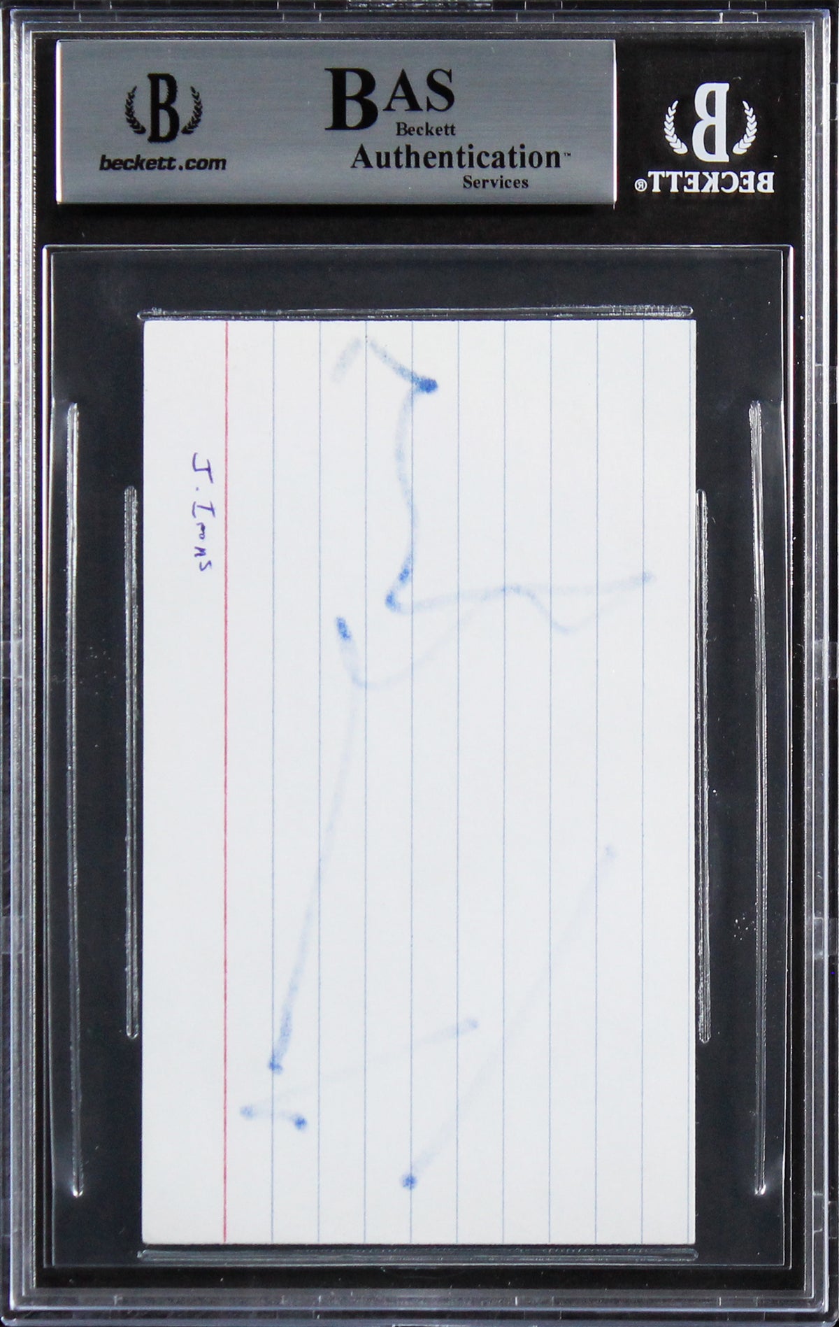 Jeremy Irons House of Gucci Authentic Signed 3x5 Index Card BAS Slabbed