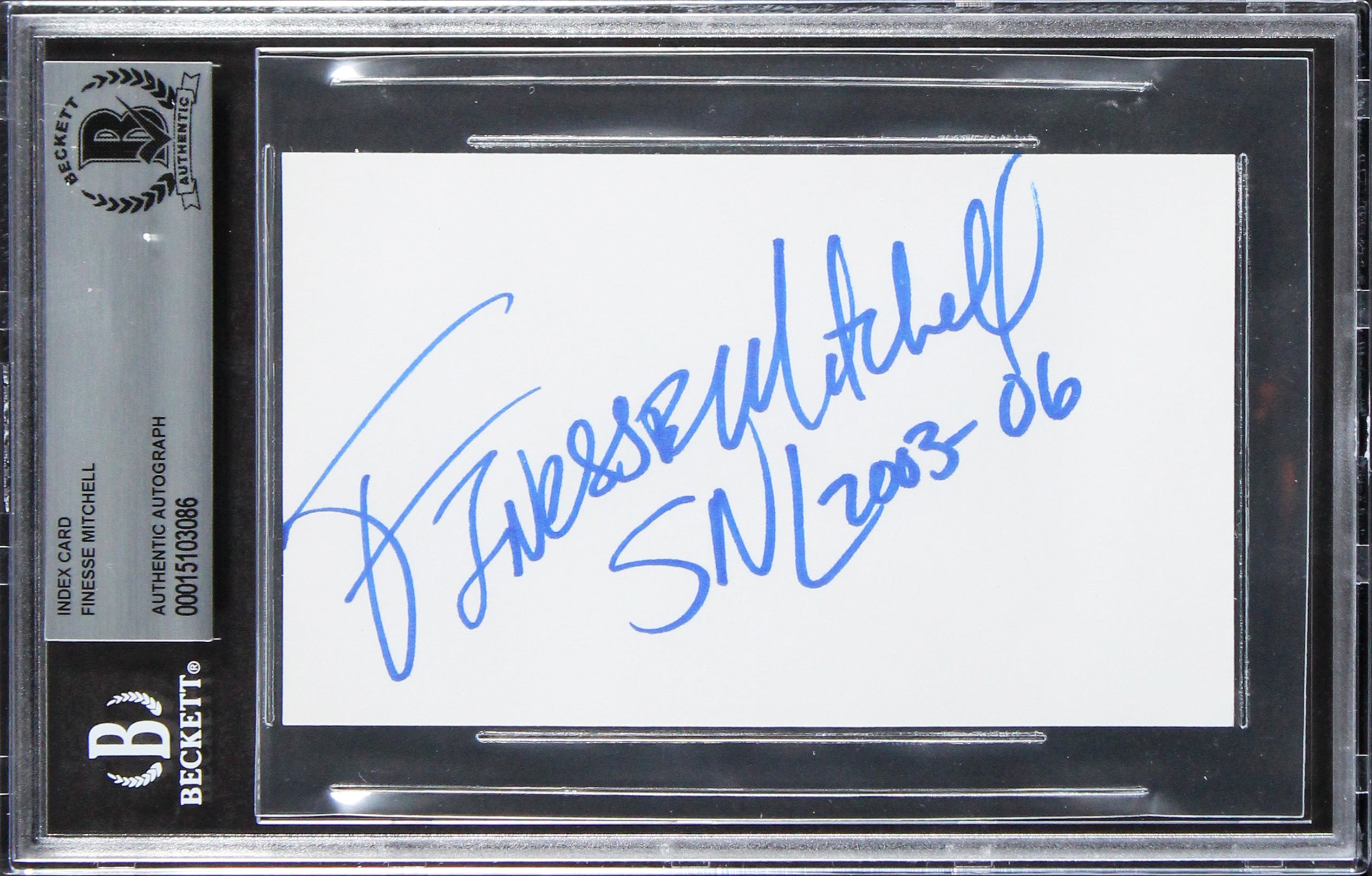Finesse Mitchell Saturday Night Live SNL 2003-06 Signed 3x5 Index Card BAS Slab