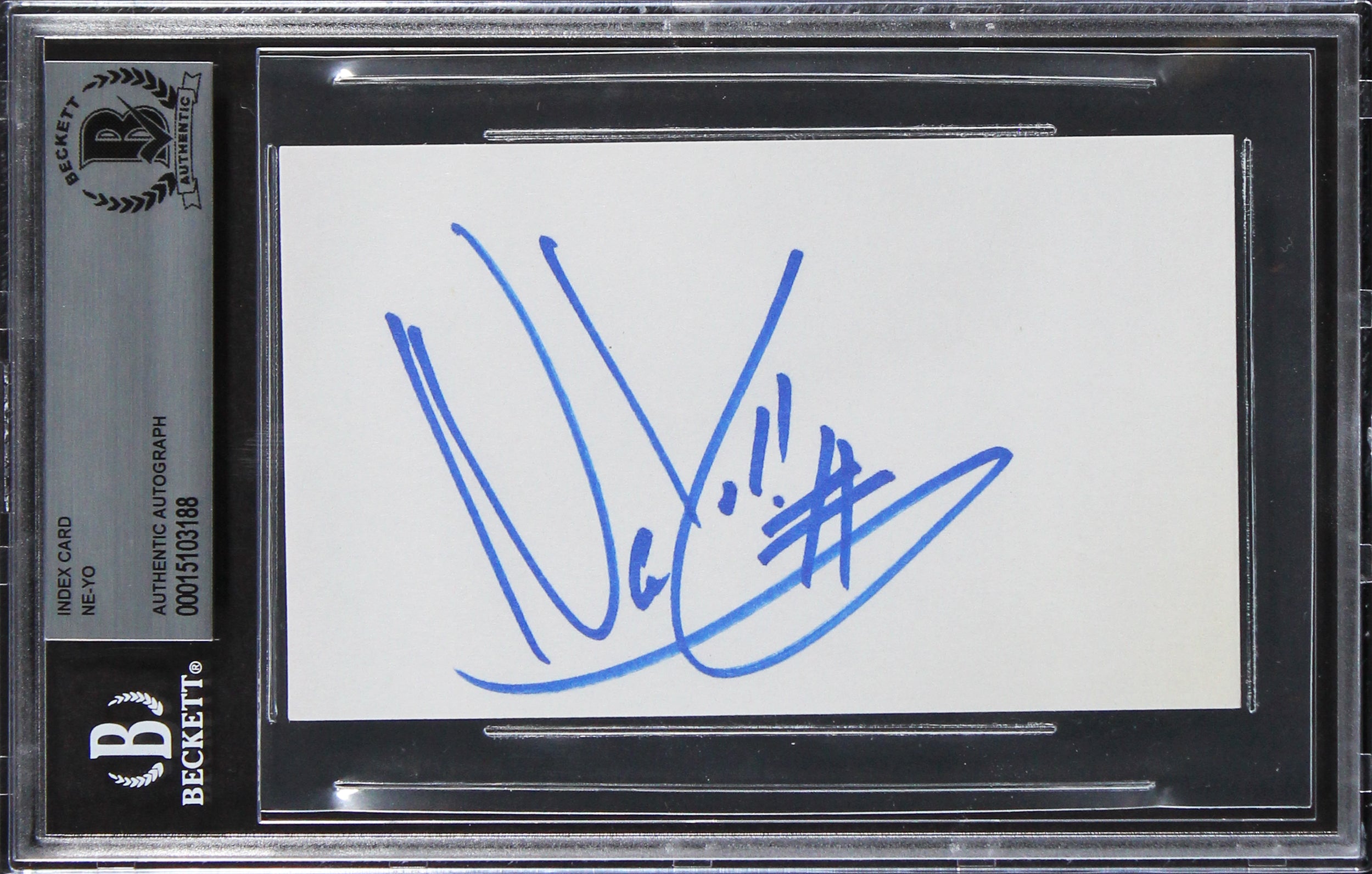 Ne-Yo Authentic Signed 3x5 Index Card Autographed BAS Slabbed