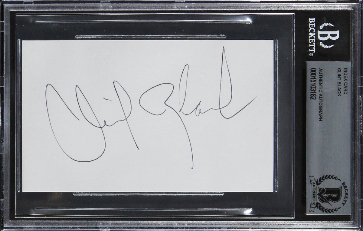Clint Black Authentic Signed 3x5 Index Card Autographed BAS Slabbed
