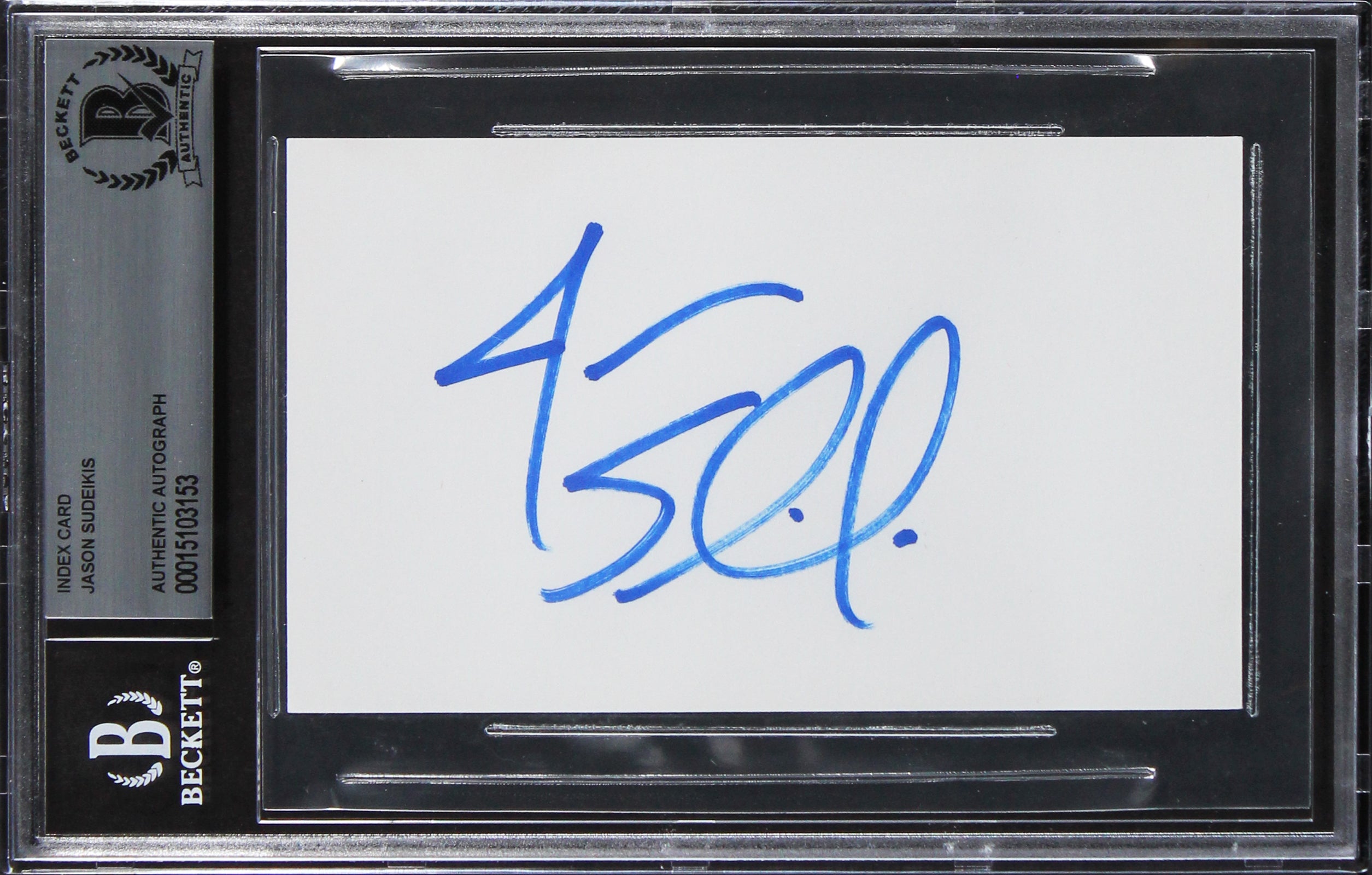 Jason Sudeikis Ted Lasso Authentic Signed 3x5 Index Card Autographed BAS Slab 1