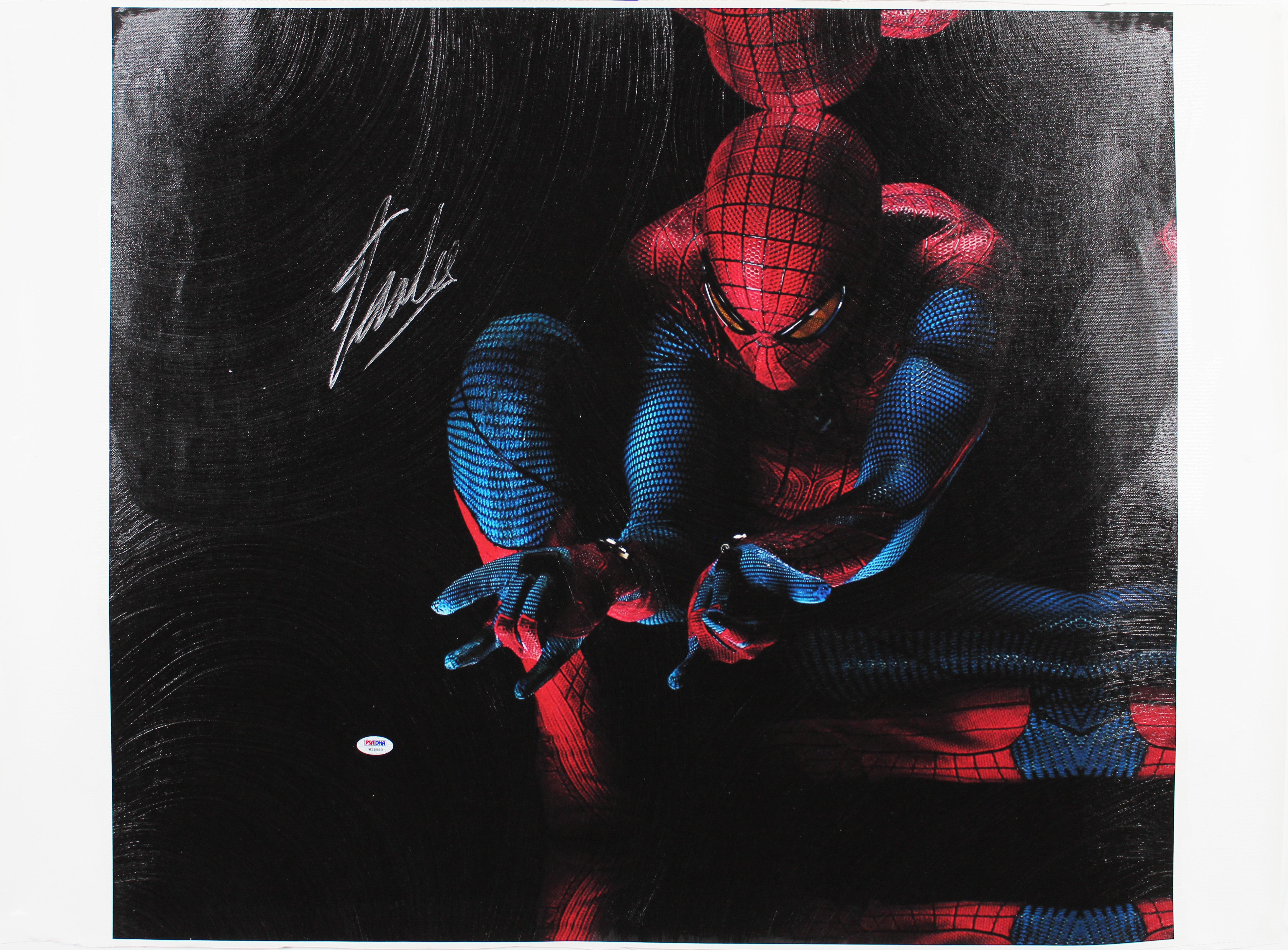 Stan Lee Marvel Authentic Signed 20x24 Spider-Man Canvas PSA/DNA #W18583
