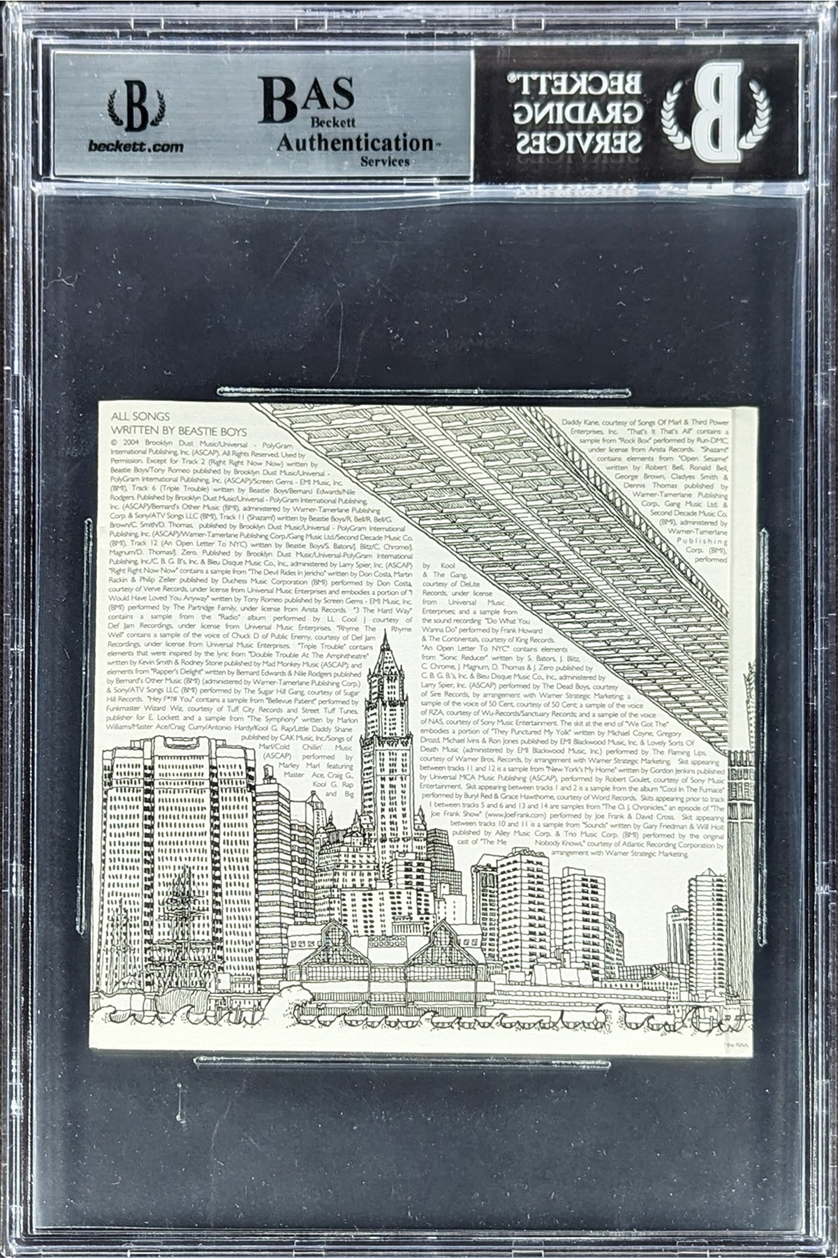 Beastie Boys Ad-Rock, Mike D & MCA Signed To The 5 Buroughs Cd Cover BAS Slabbed