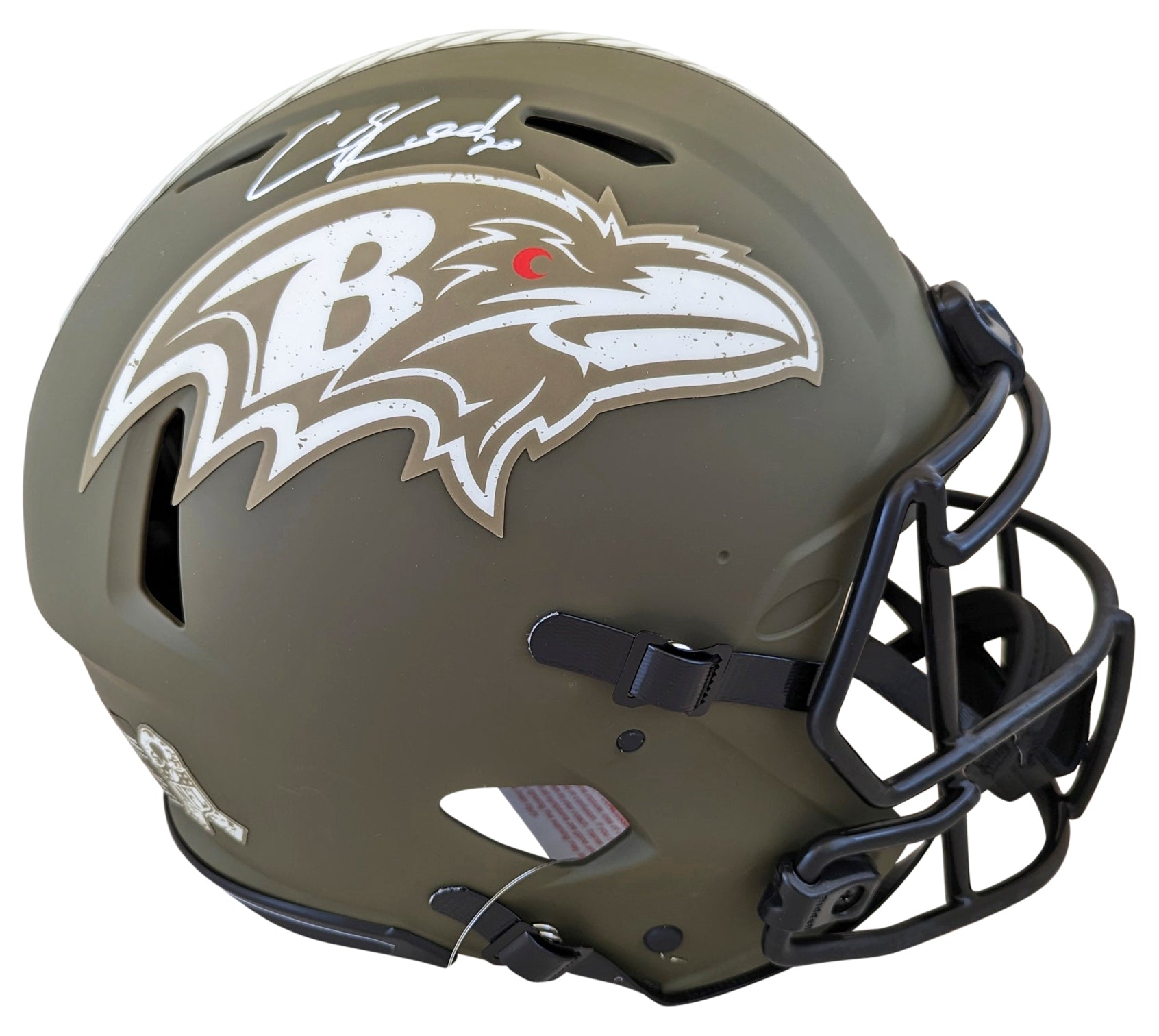 Ravens Ed Reed Signed Salute To Service Full Size Speed Proline Helmet BAS Wit