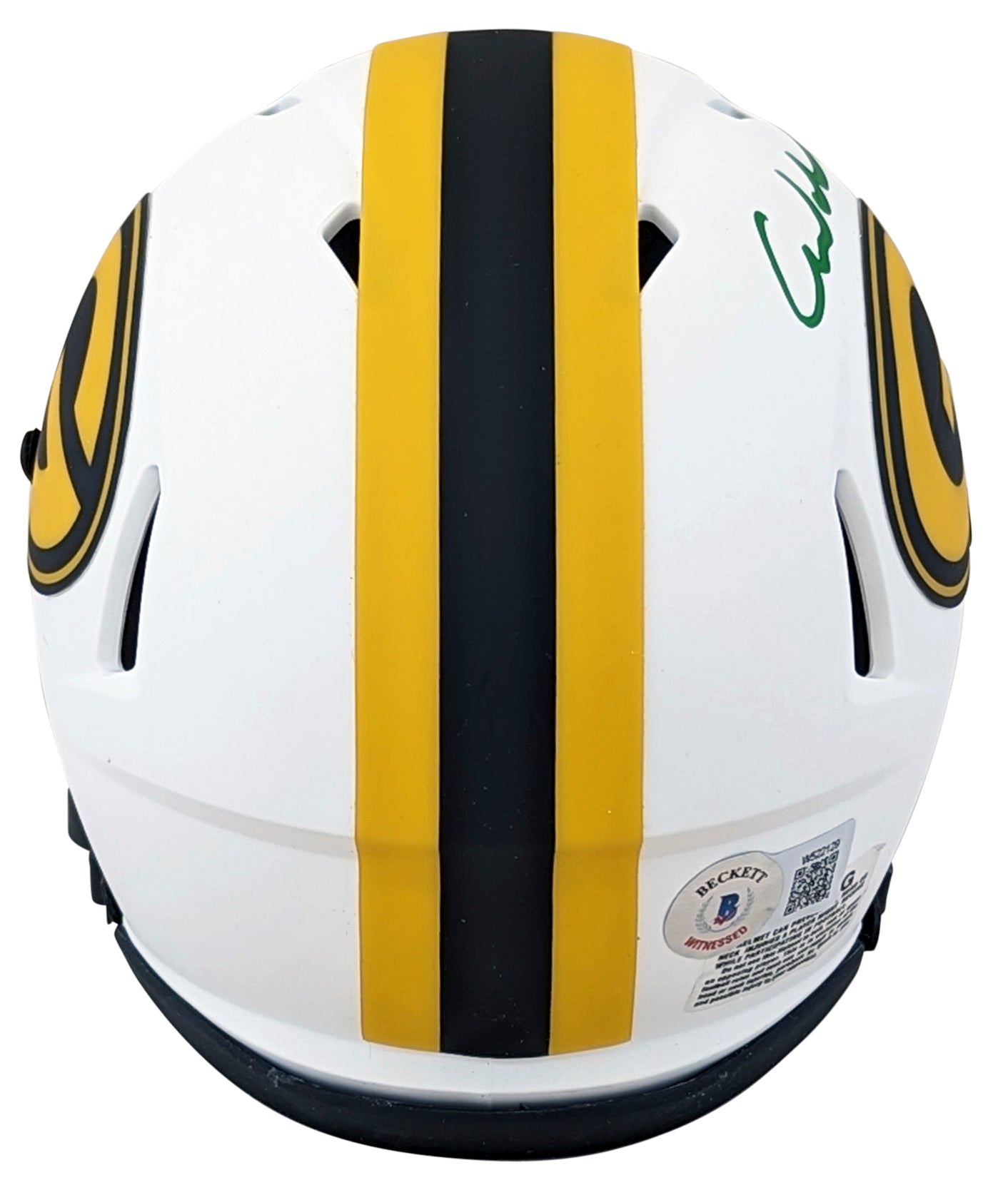 Packers Christian Watson Authentic Signed Lunar Speed Mini Helmet BAS Witnessed