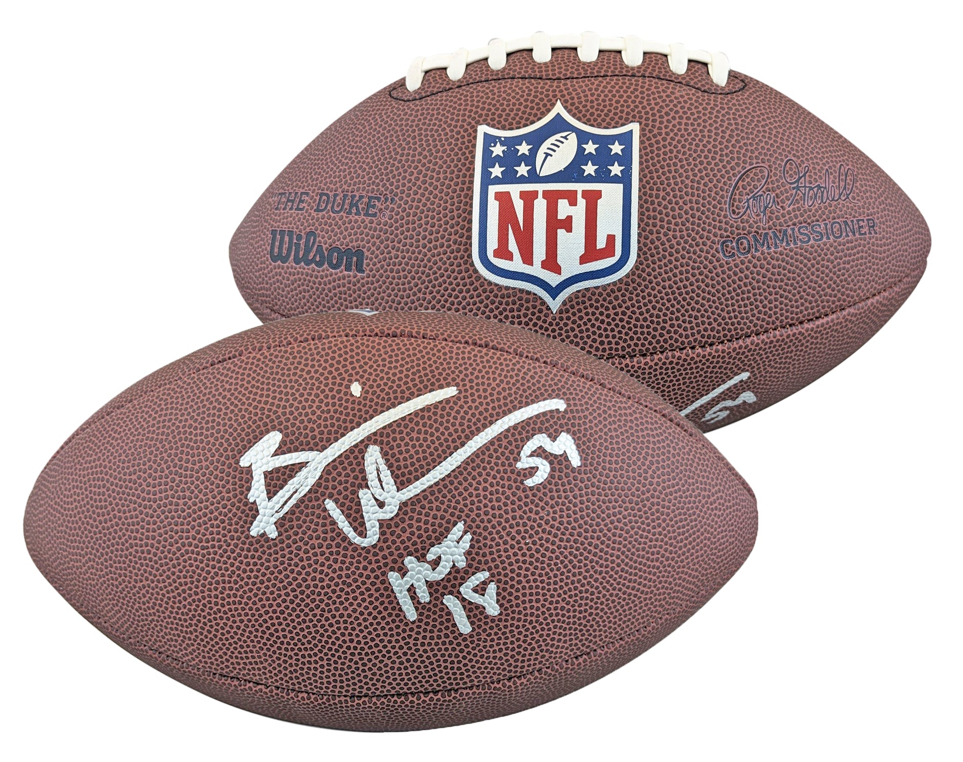 Bears Brian Urlacher "HOF 18" Signed Wilson Replica Duke Nfl Football BAS Wit