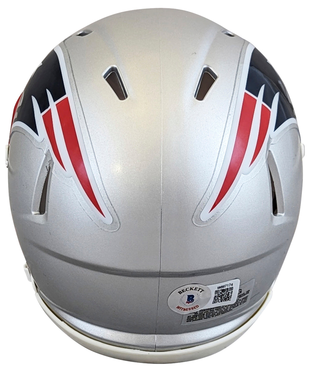 Patriots Christian Gonzalez Authentic Signed Speed Mini Helmet BAS Witnessed